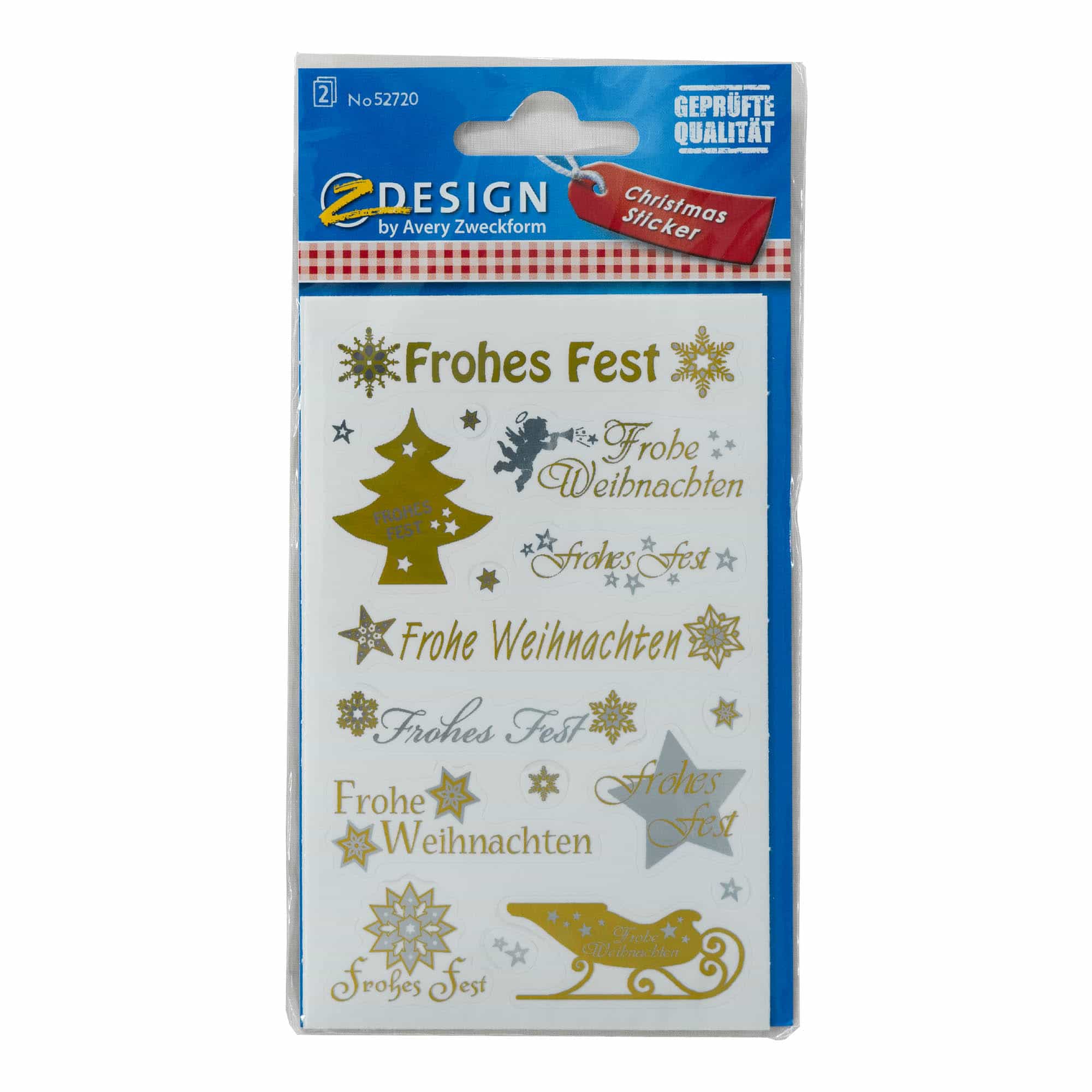 Zweckform Sticker 'Kerstmis', papier, goud-zilver