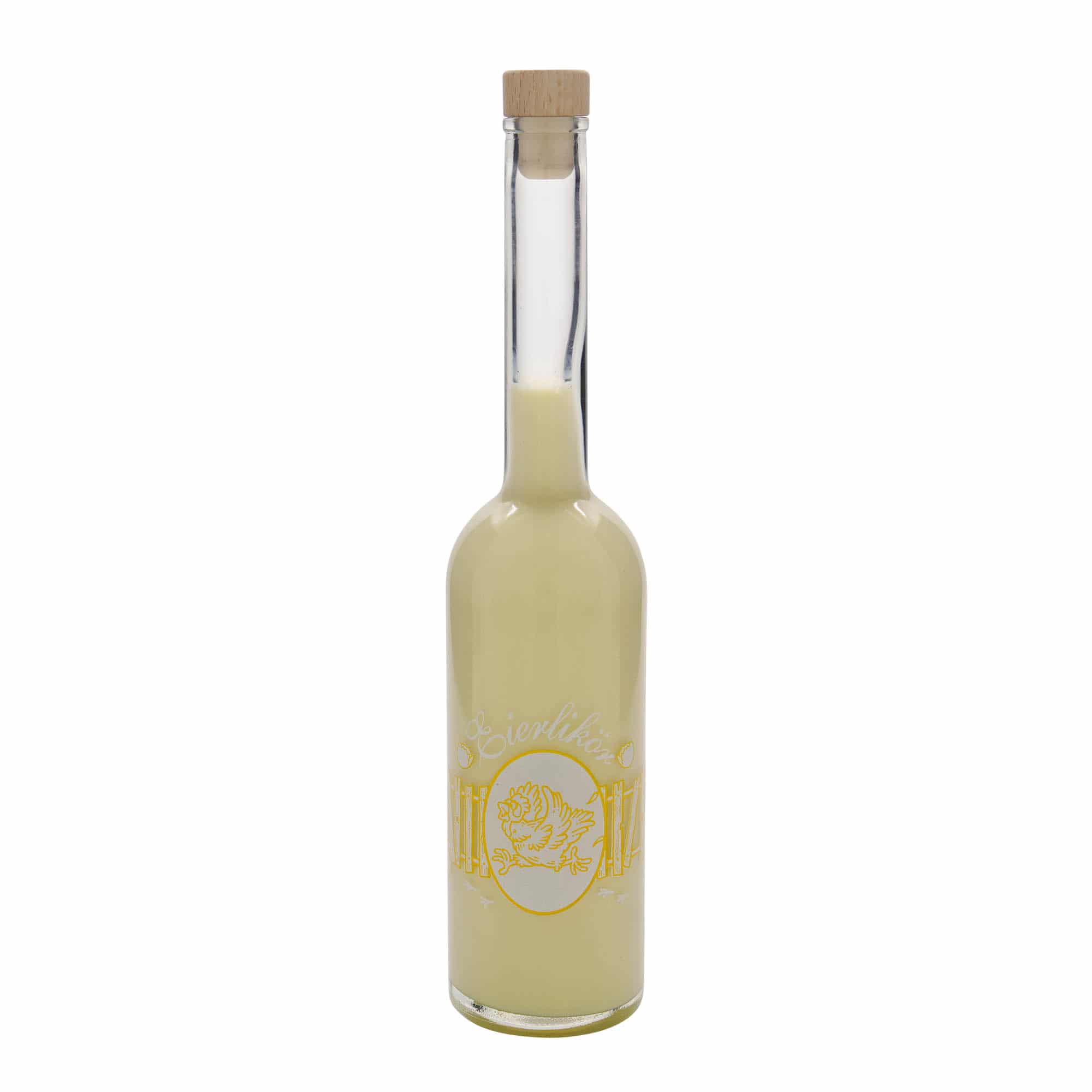 500 ml glazen fles 'Opera', motief: advocaat, hals: kurk