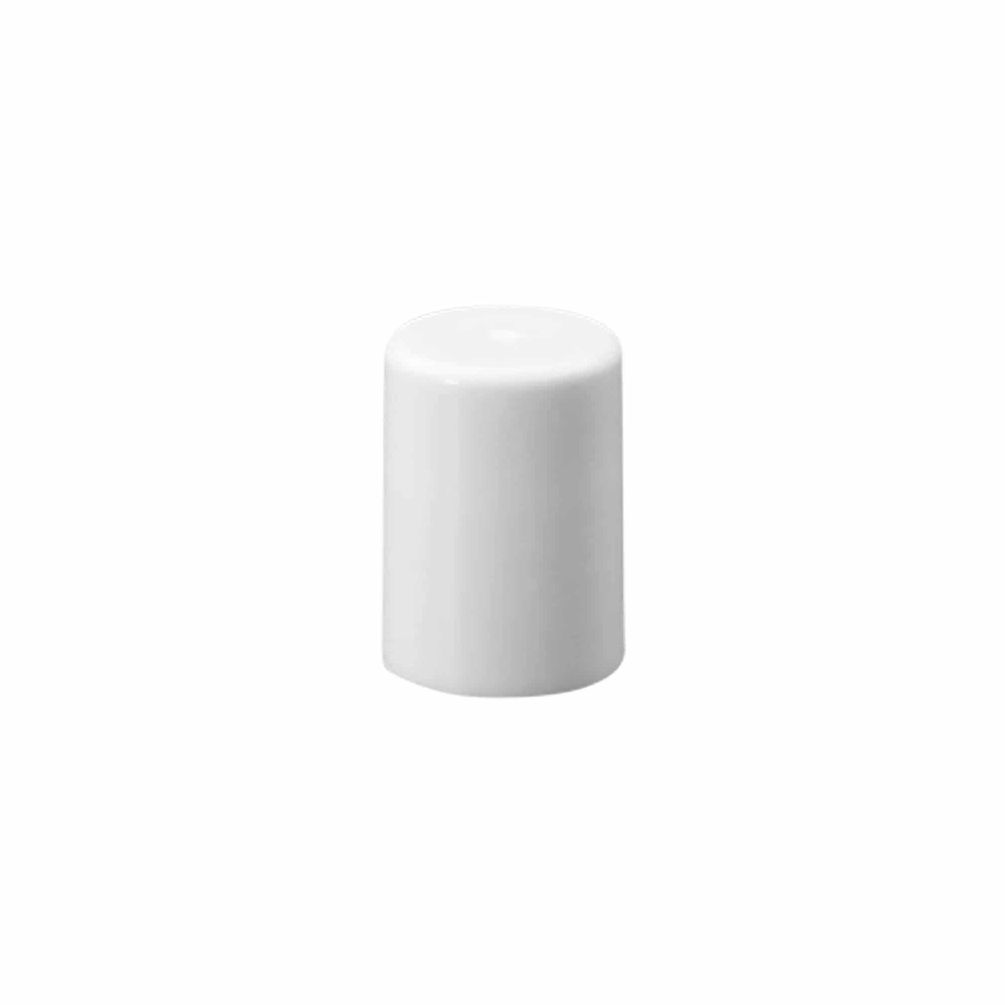Dop voor 10 ml roll-on fles, PP-kunststof, wit, voor opening: schroefdop Dop voor 10 ml roll-on fles, PP-kunststof, wit, voor opening: schroefdop