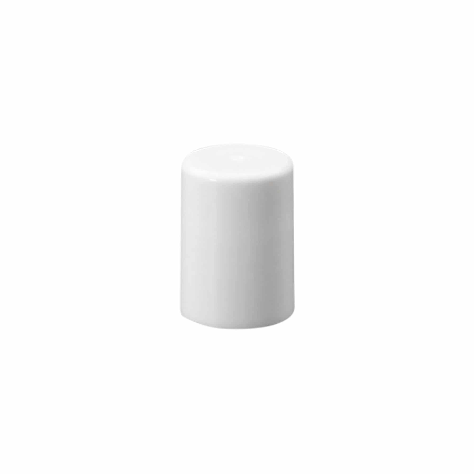 Dop voor 10 ml roll-on fles, PP-kunststof, wit, voor opening: schroefdop