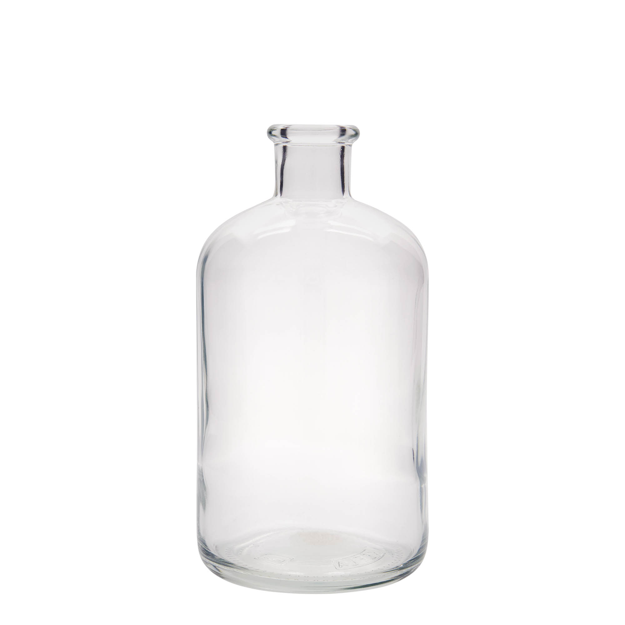 1.000 ml glazen apothekersfles, opening: kurk 1.000 ml glazen apothekersfles, opening: kurk