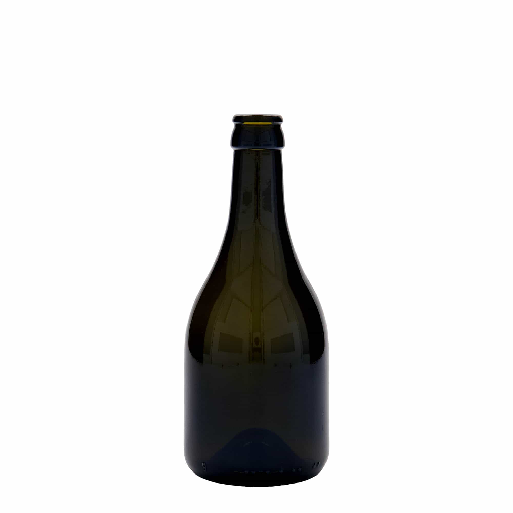 330 ml bierfles 'Horta', glas, antiekgroen, monding: kroonkurk