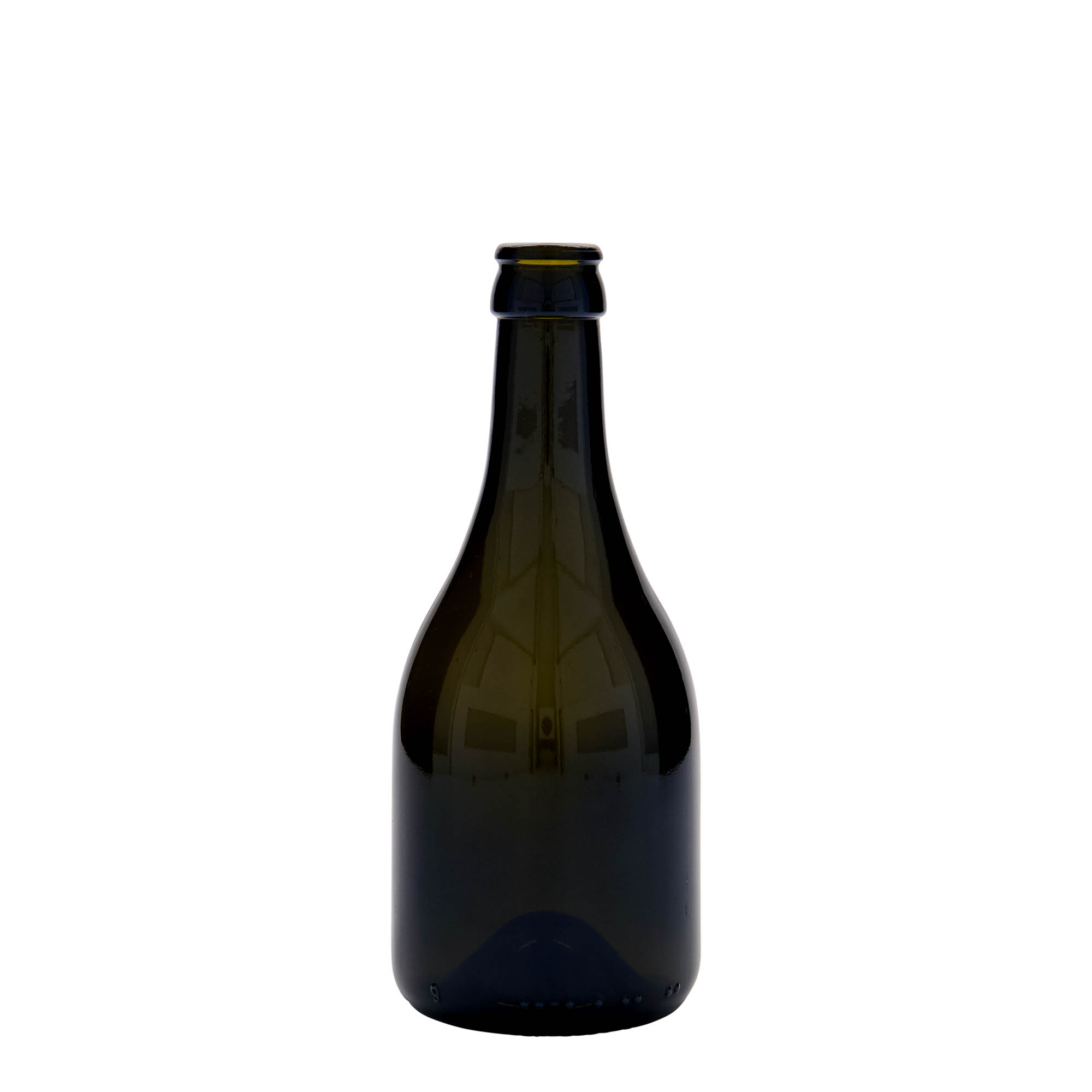 330 ml bierfles 'Horta', glas, antiekgroen, monding: kroonkurk
