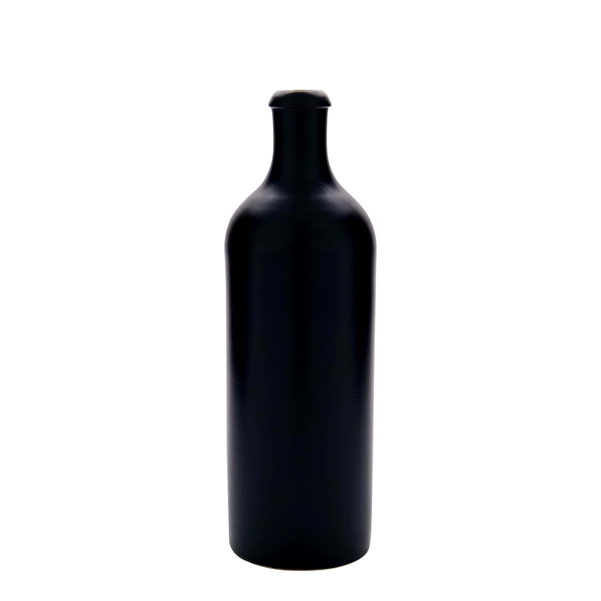 Keramische kruik, 750 ml, steengoed, zwart, monding: kurk Keramische kruik, 750 ml, steengoed, zwart, monding: kurk