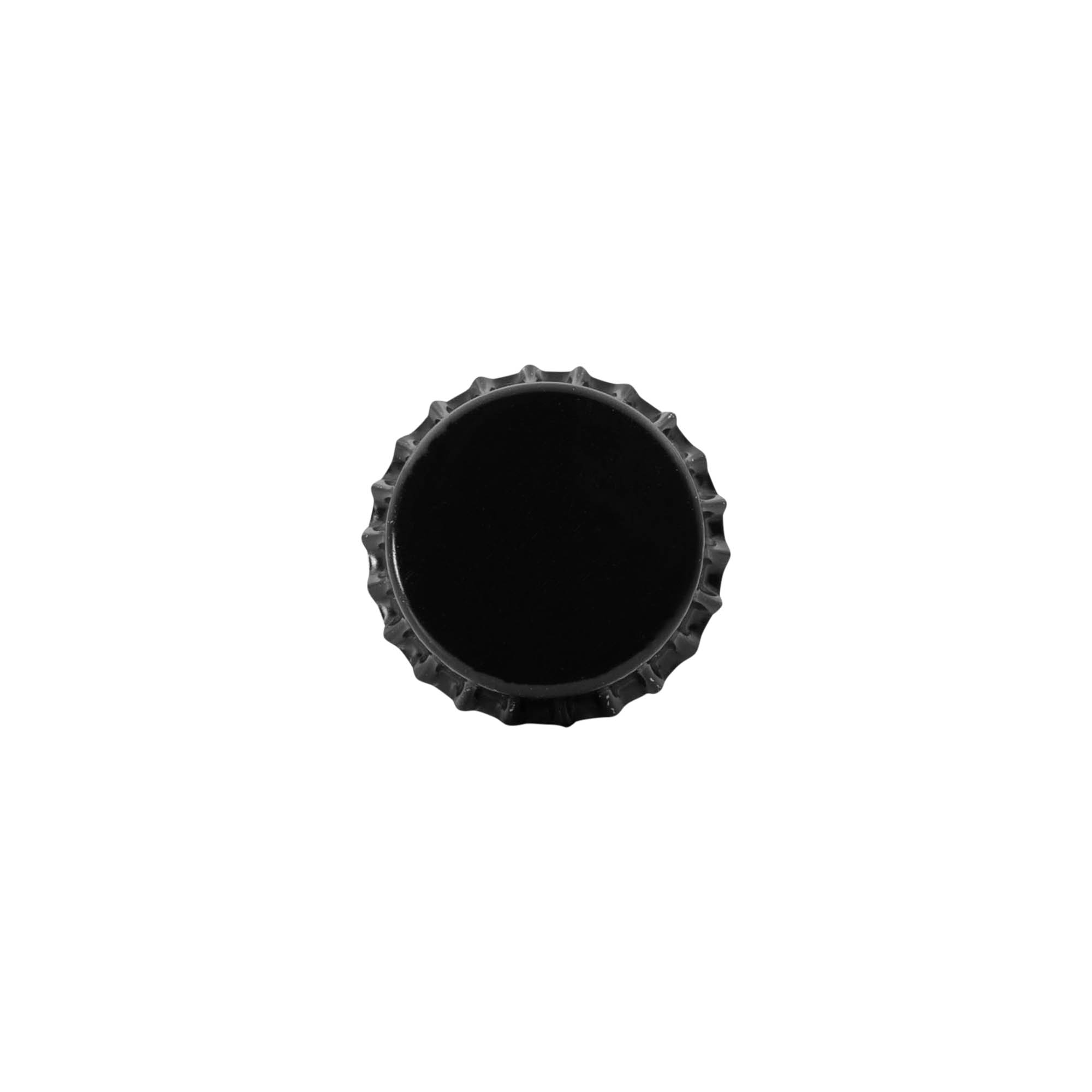 Kroonkurken 29 mm, metaal, zwart