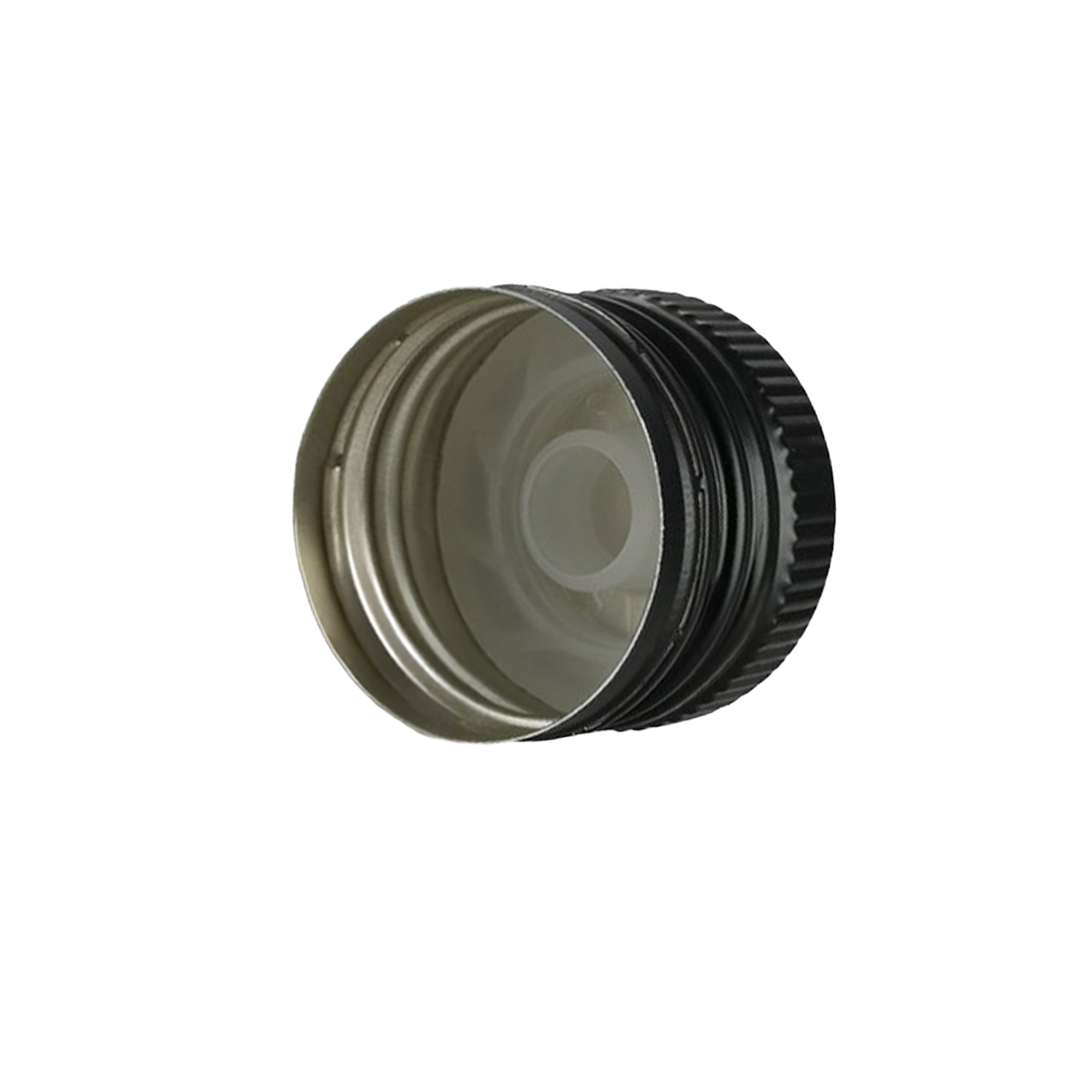 Schroefdop met schenktuitinzet, metaal-kunststof, zwart, voor opening: PP 31,5