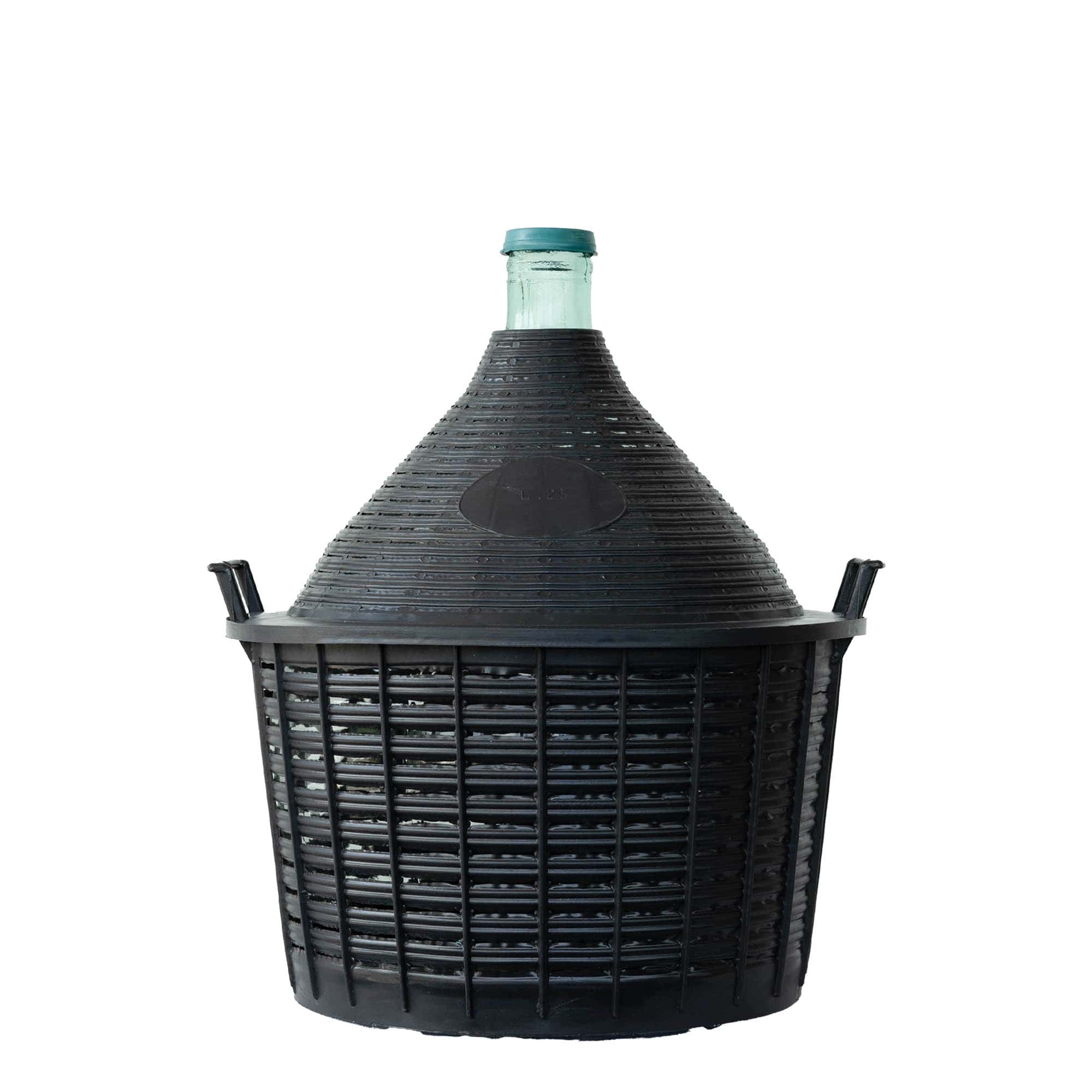 25 l ballonfles met smalle hals, glas, opening: opzetdeksel