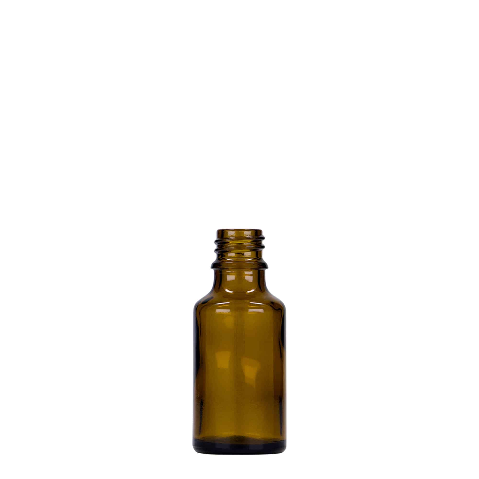25 ml medicijnflesje, glas, bruin, monding: DIN 18