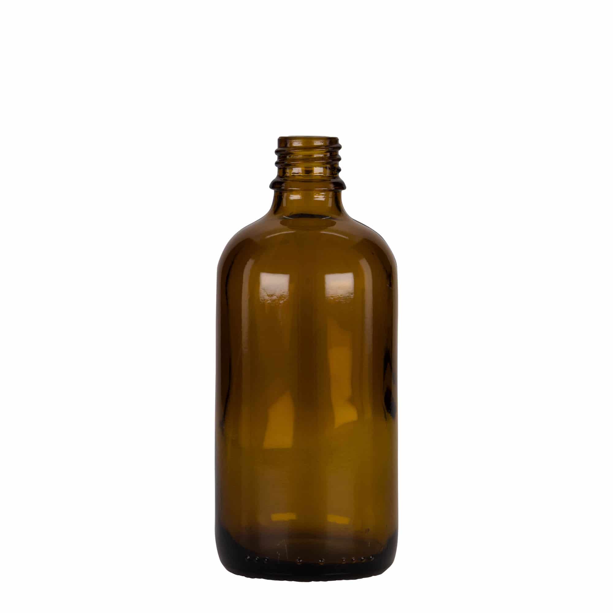 100 ml pipetflesje medicijn, glas, bruin-zwart, monding: DIN 18