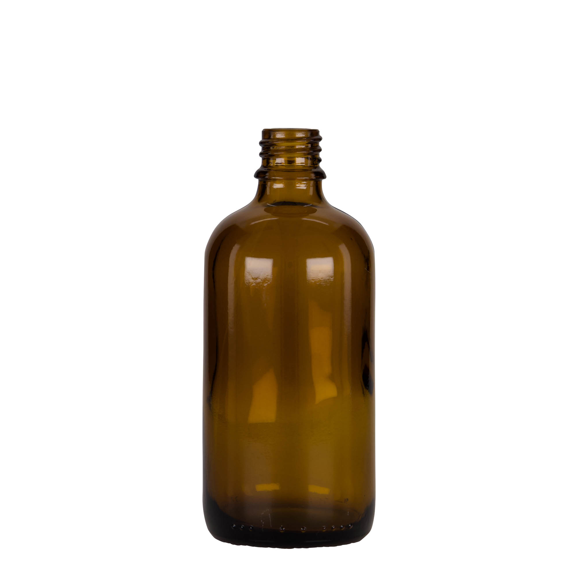 100 ml pipetflesje medicijn, glas, bruin-zwart, monding: DIN 18