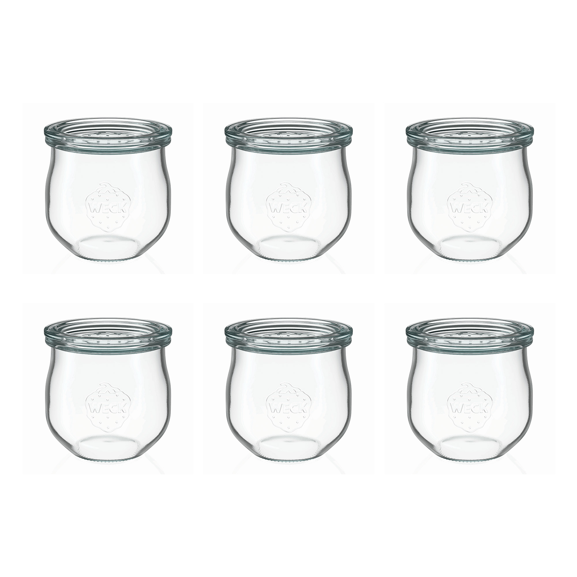 6x 370 ml WECK-tulpenpot met glazen deksel RR 80