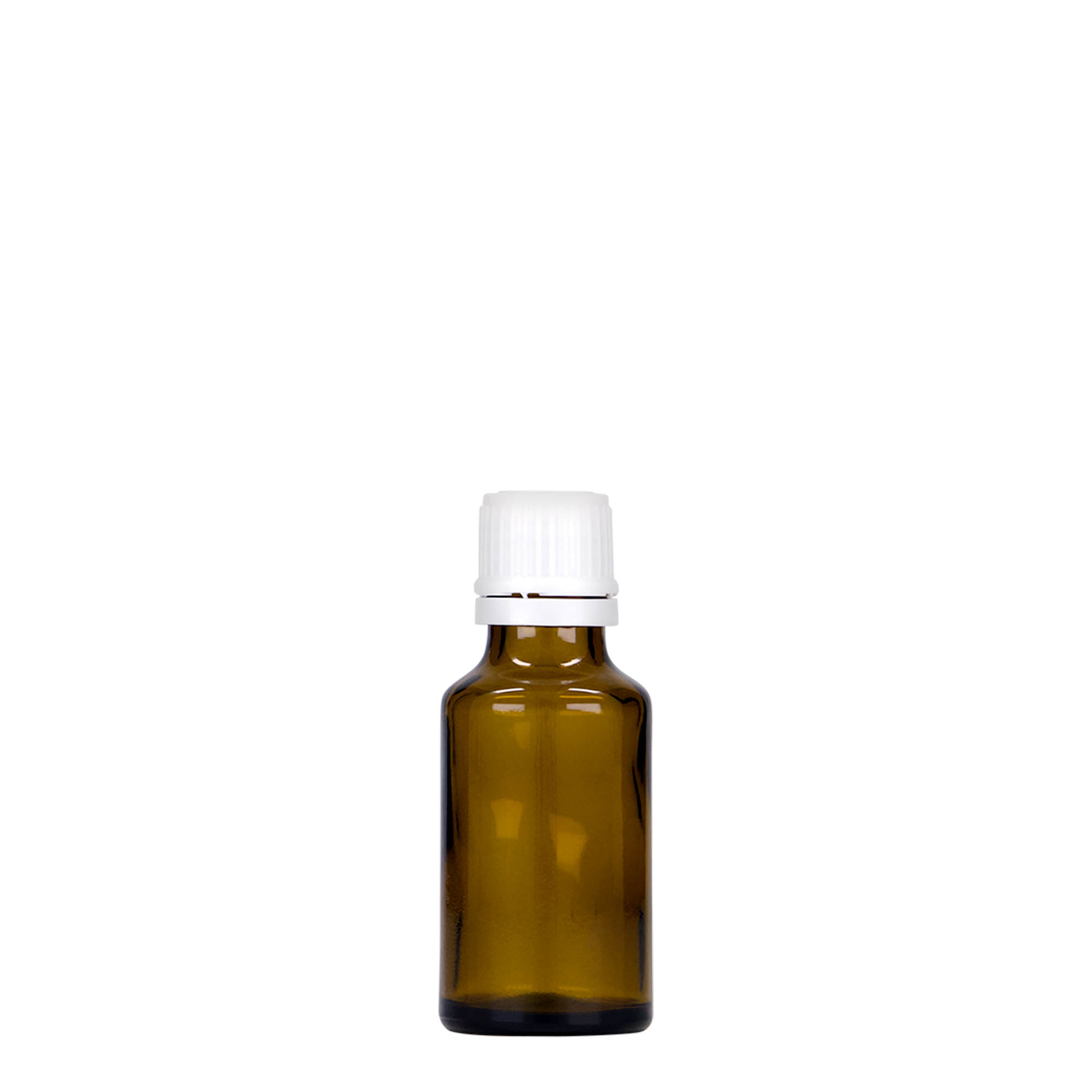 25 ml medicijnflesje, glas, bruin, monding: DIN 18