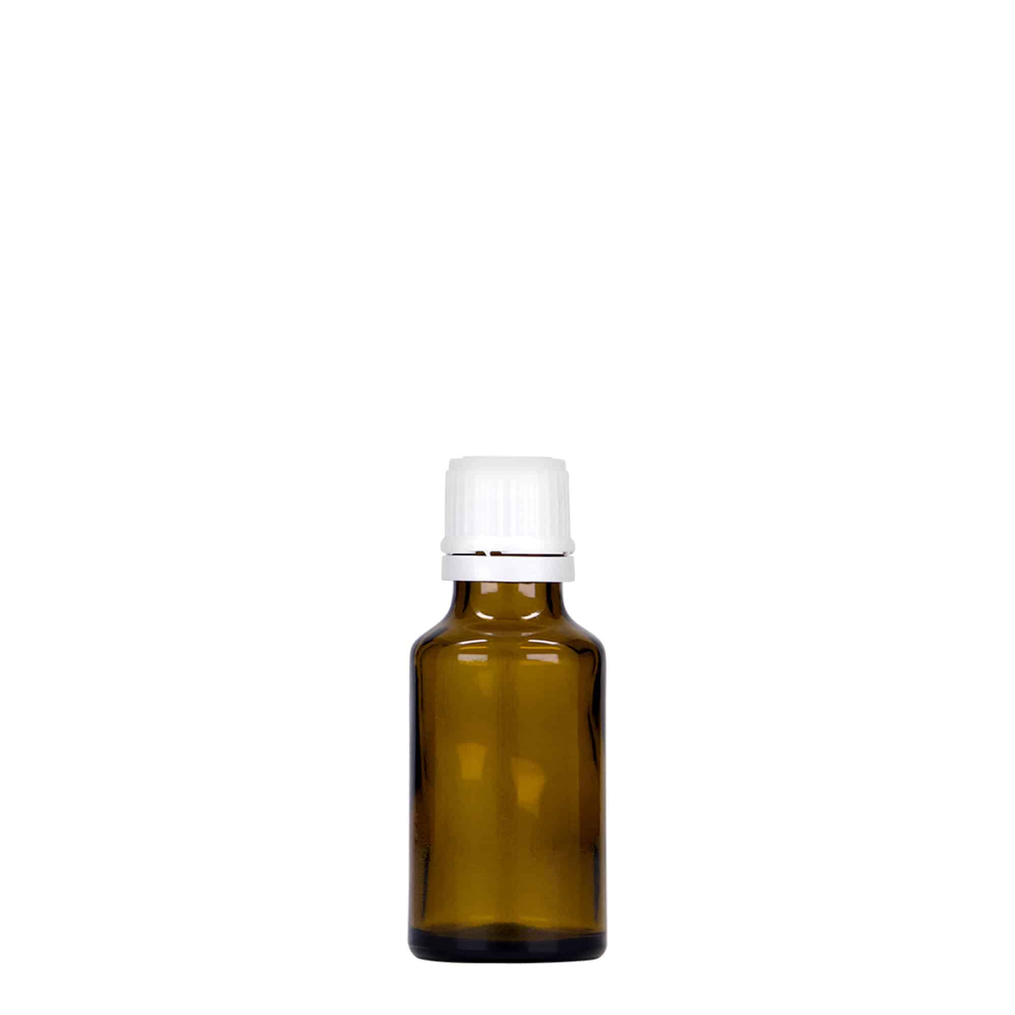 25 ml medicijnflesje, glas, bruin, monding: DIN 18