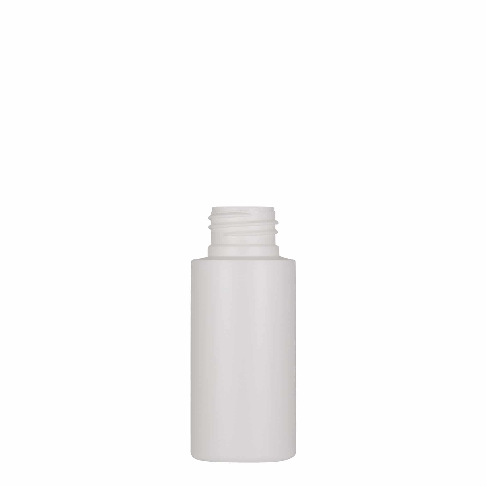 50 ml kunststoffles 'Pipe', groen HDPE, wit, mondstuk: 24/410