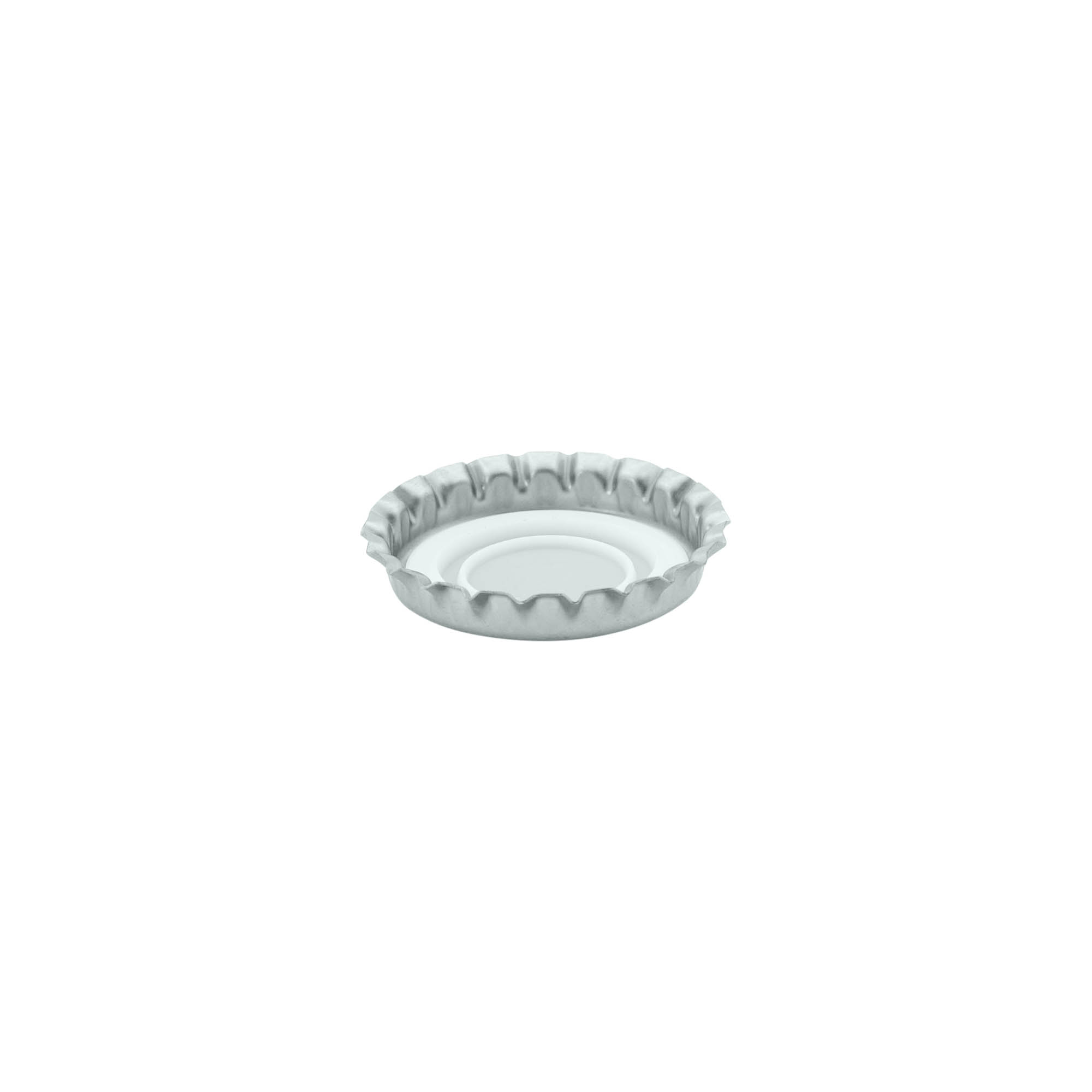 Kroonkurken 29 mm, metaal, zilver