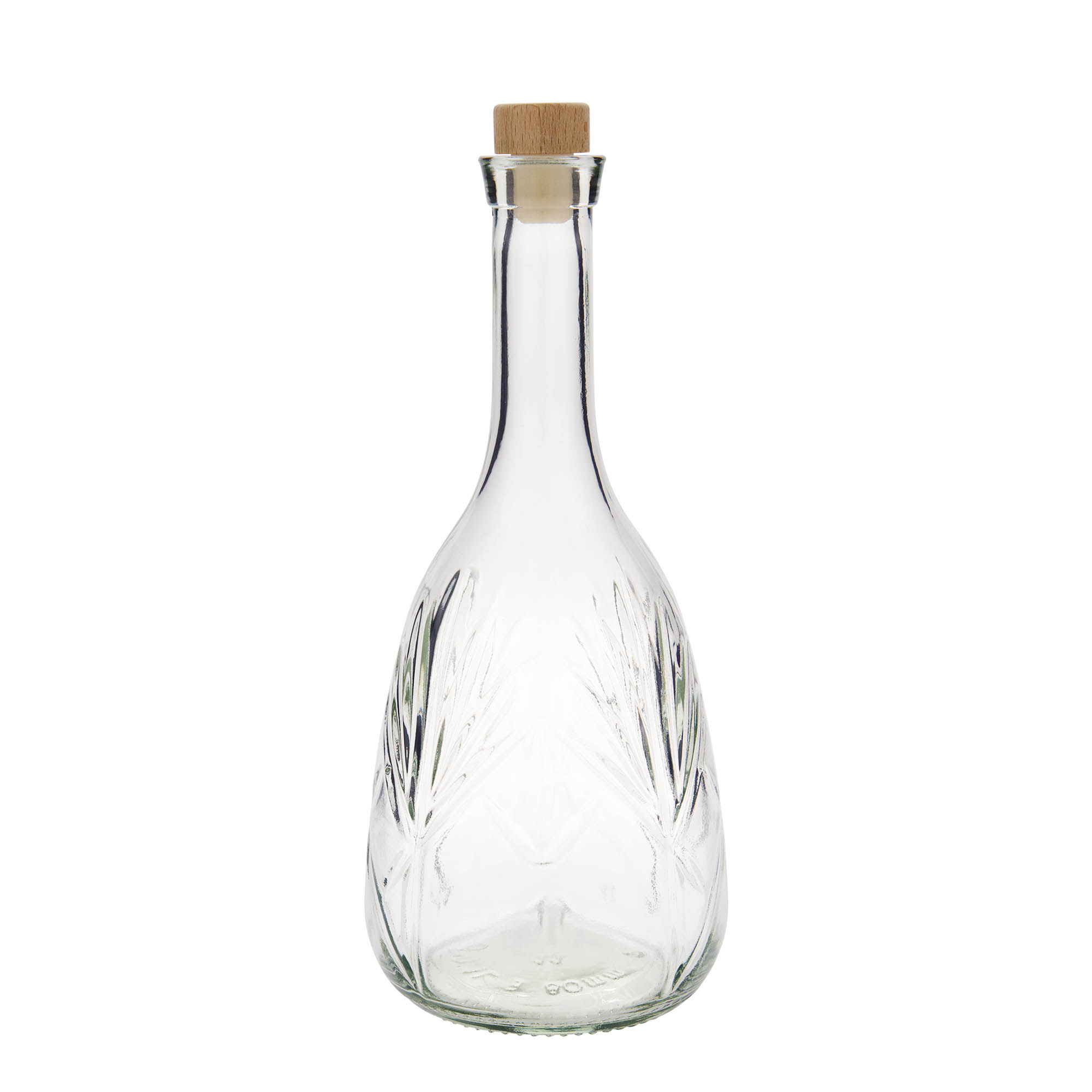1.000 ml glazen fles 'Reliefa', monding: kurk
