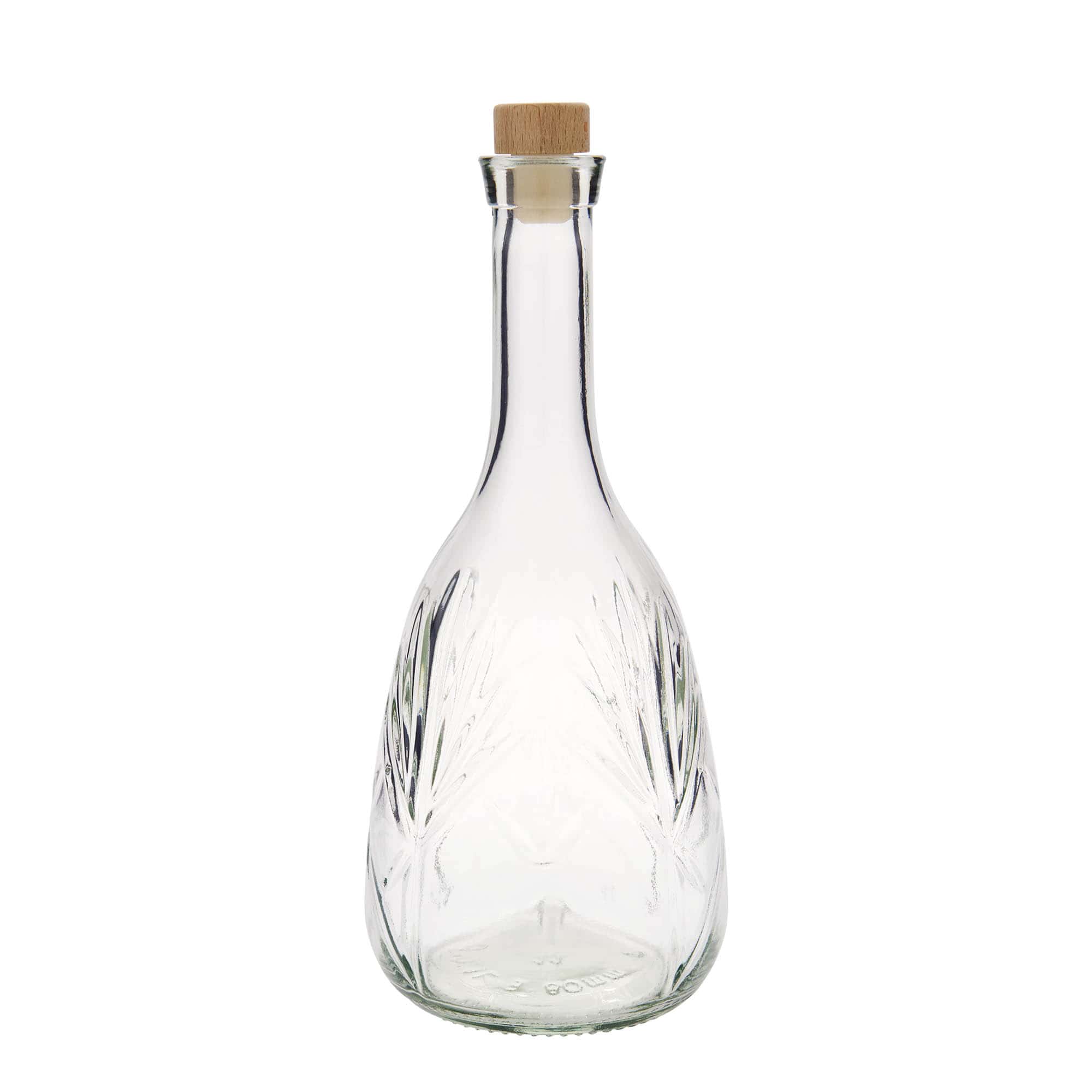 1.000 ml glazen fles 'Reliefa', monding: kurk