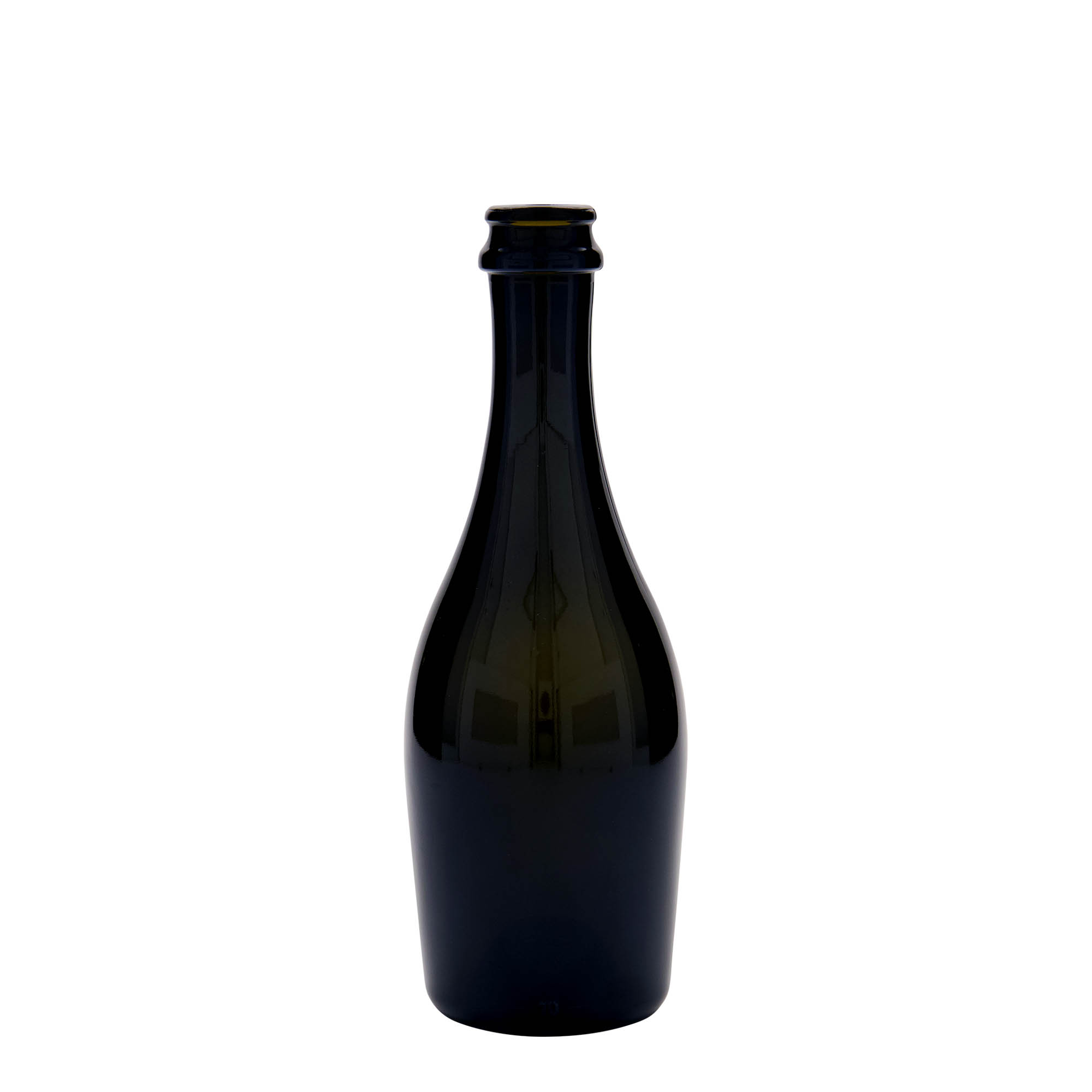 330 ml mousserende wijnfles 'Carmen', glas, antiekgroen, opening: kroonkurk