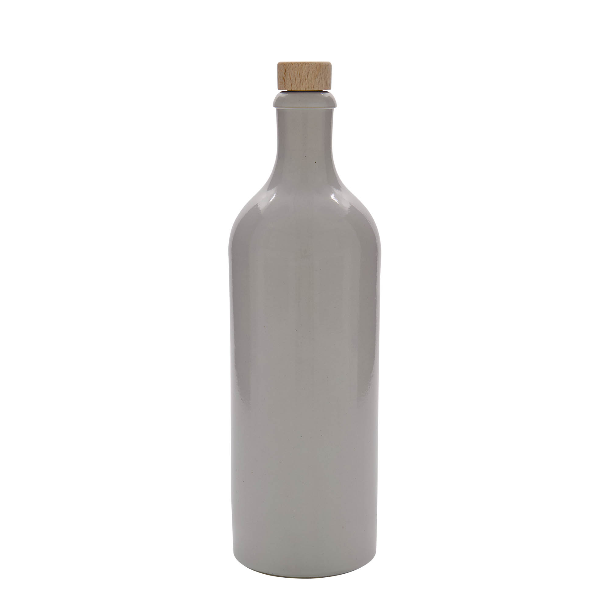750 ml Tonkruik, steengoed, wit, monding: kurk