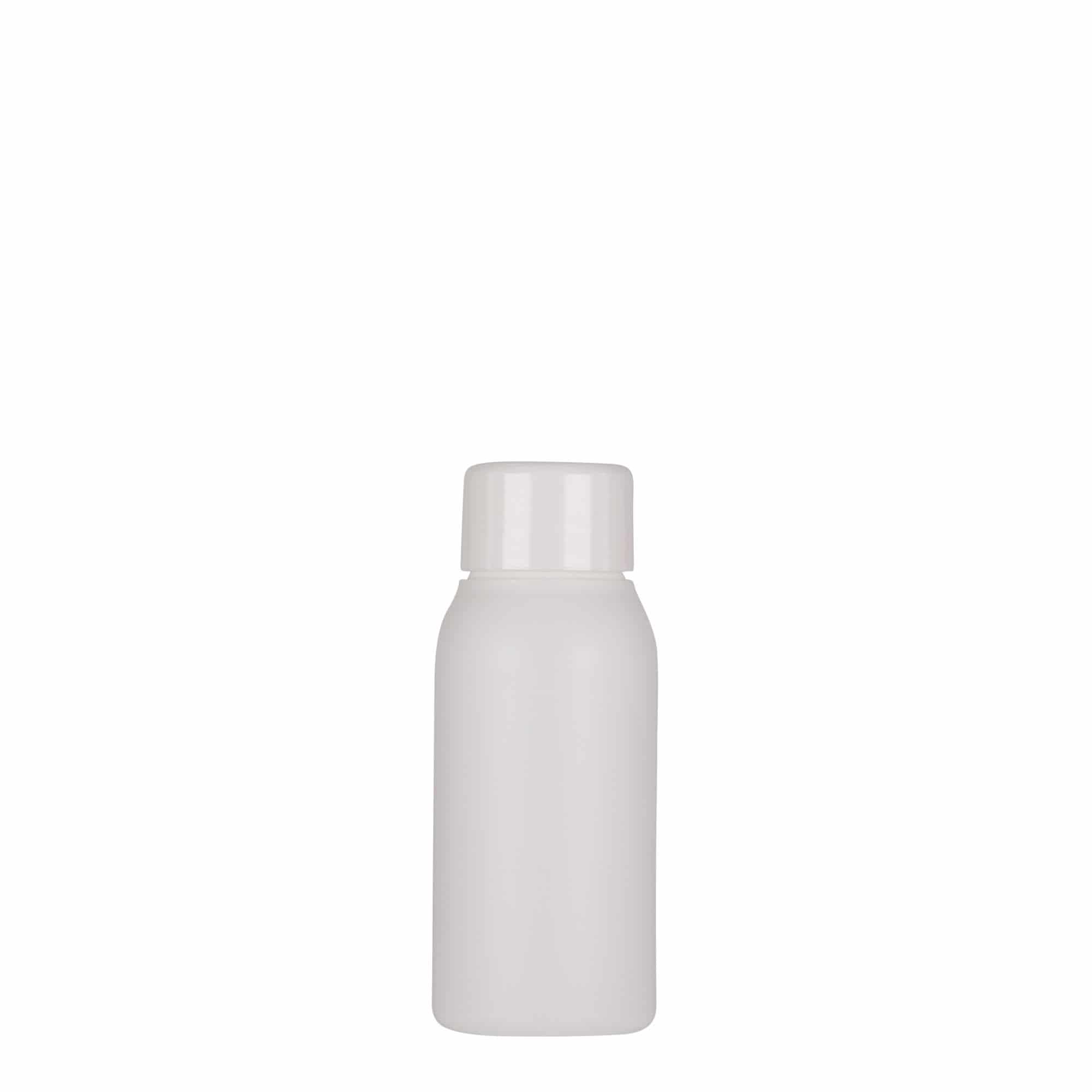Plastic fles 'Tuffy', 50 ml, HDPE, wit, monding: GPI 24/410