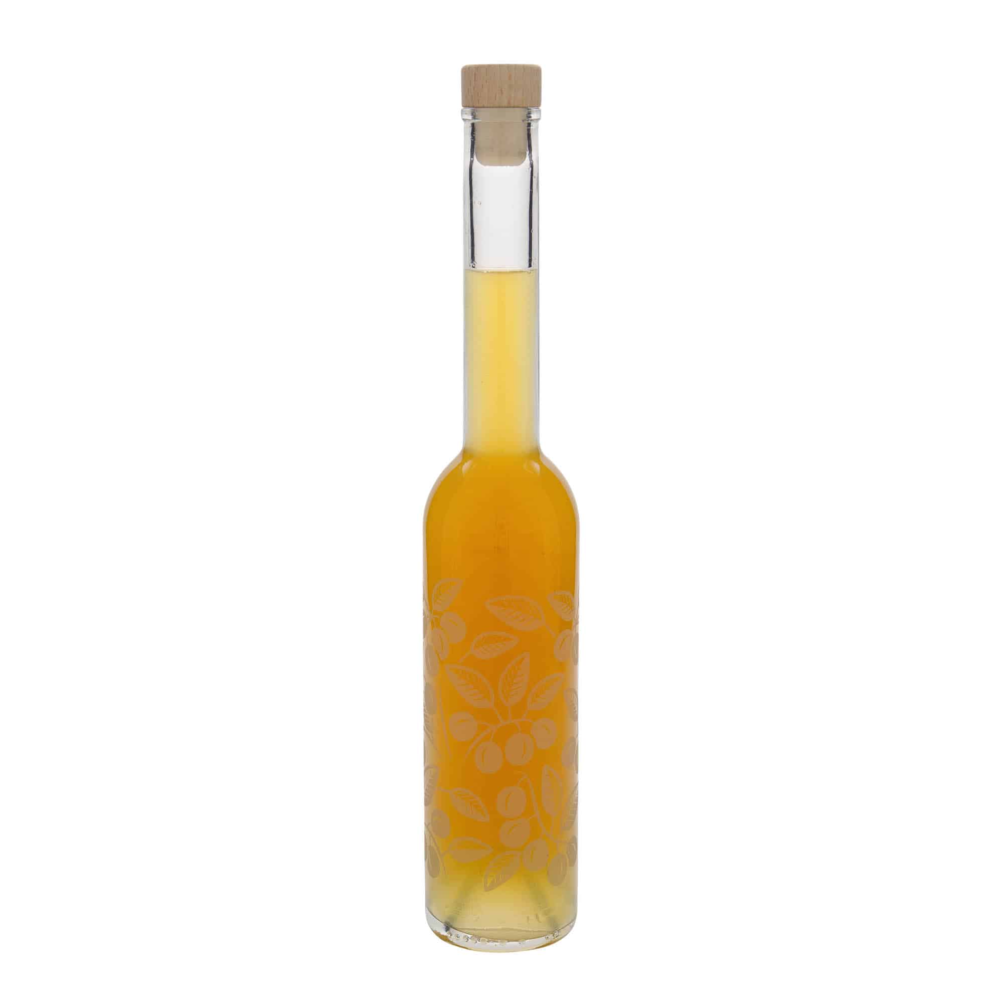 350 ml glazen fles 'Opera', motief: mirabellen, opening: kurk