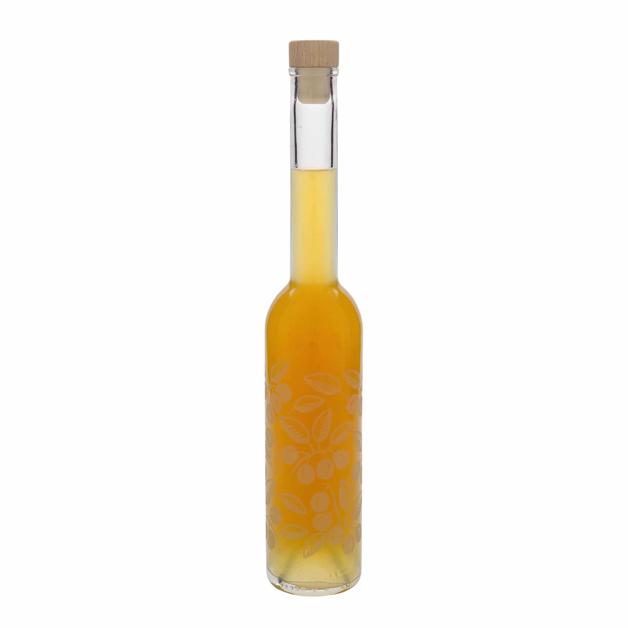 350 ml glazen fles 'Opera', motief: mirabellen, opening: kurk