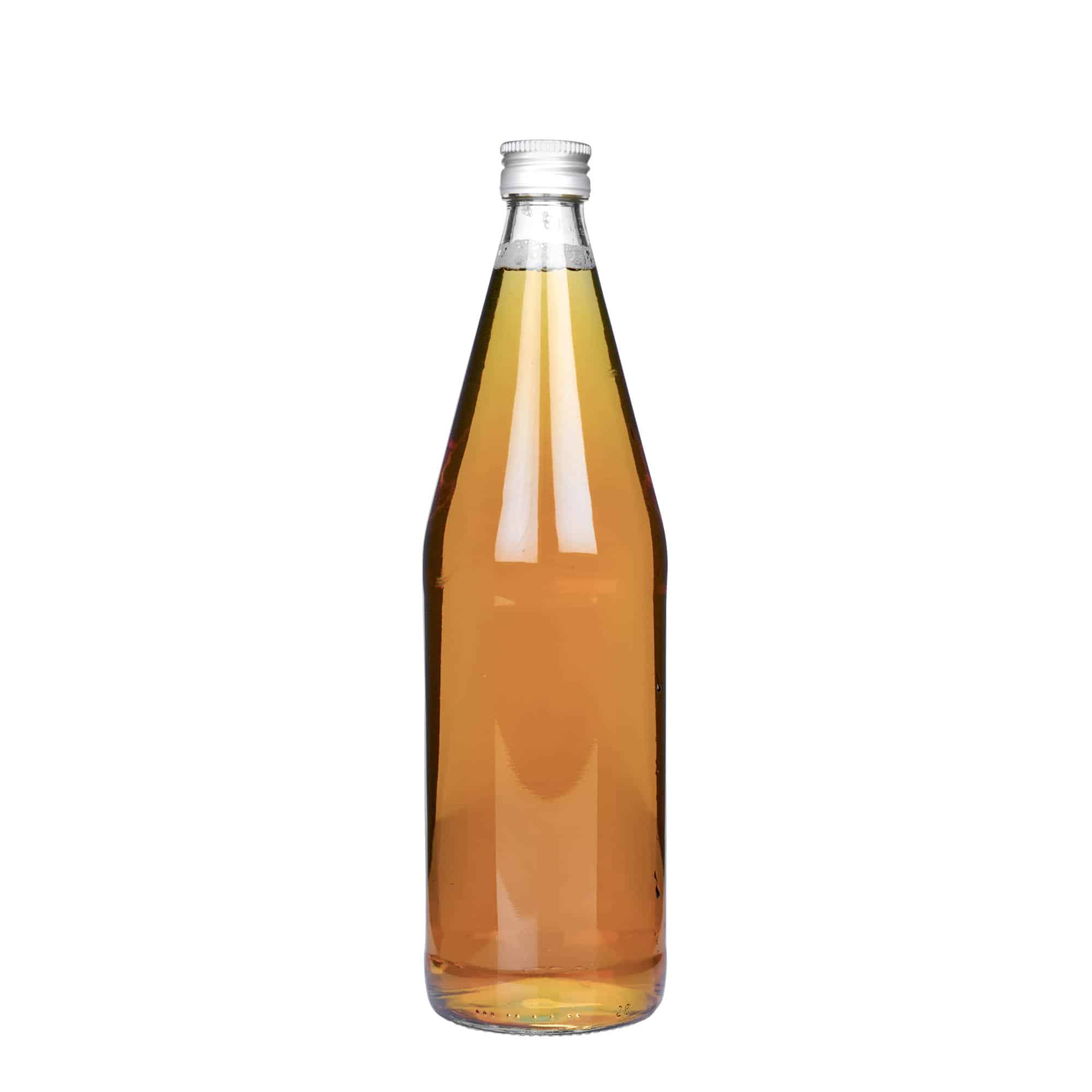 750 ml universele fles wortelvorm, glas, mondstuk: PP 28