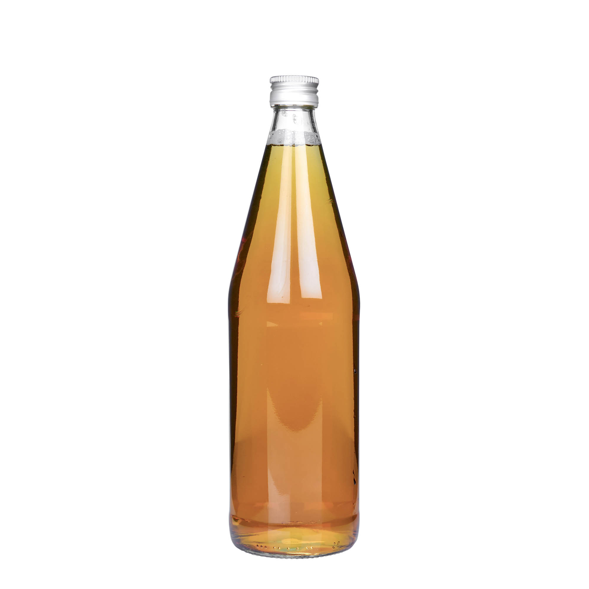 750 ml universele fles wortelvorm, glas, mondstuk: PP 28