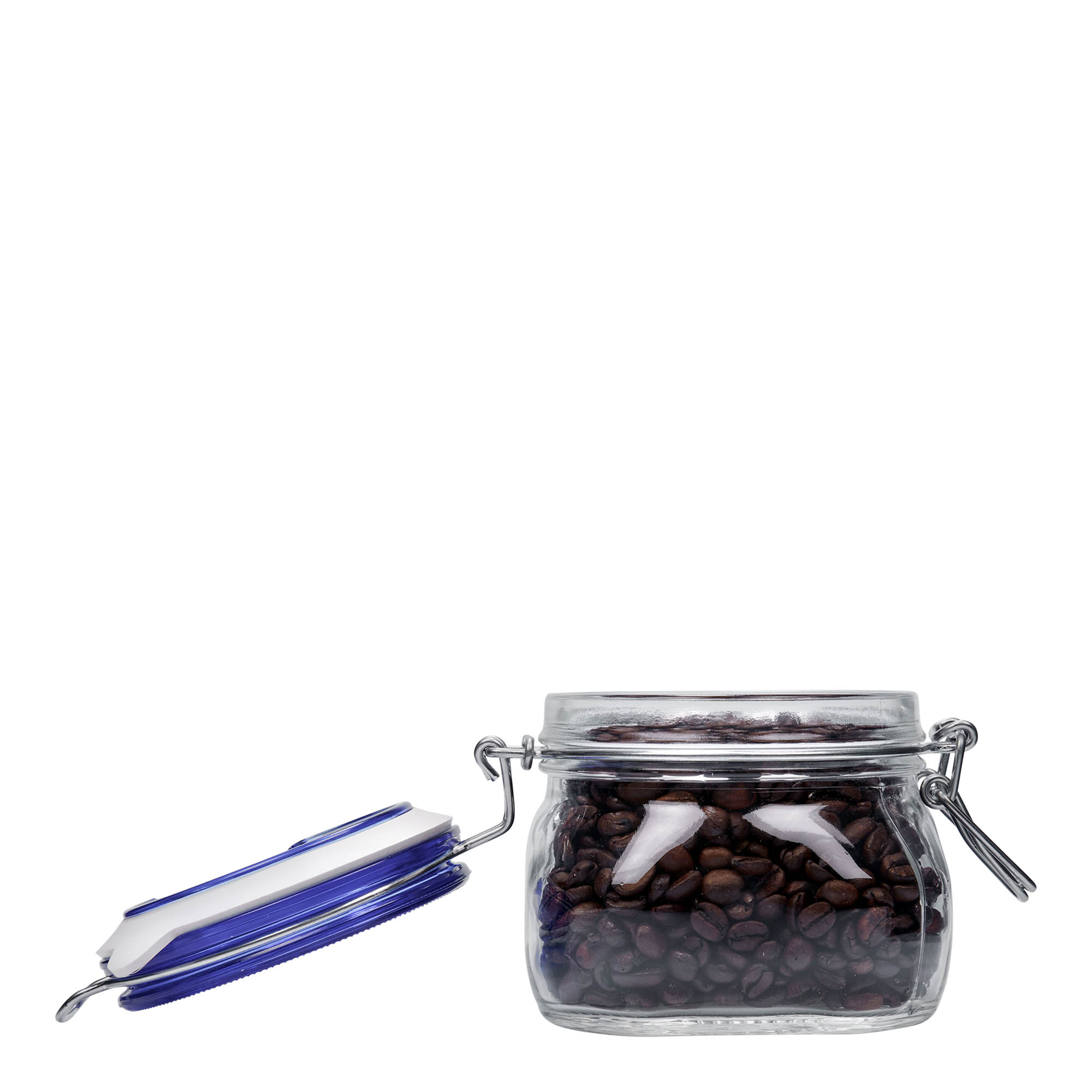 500 ml beugelfles 'Fido' Blue Top, vierkant, opening: beugelsluiting