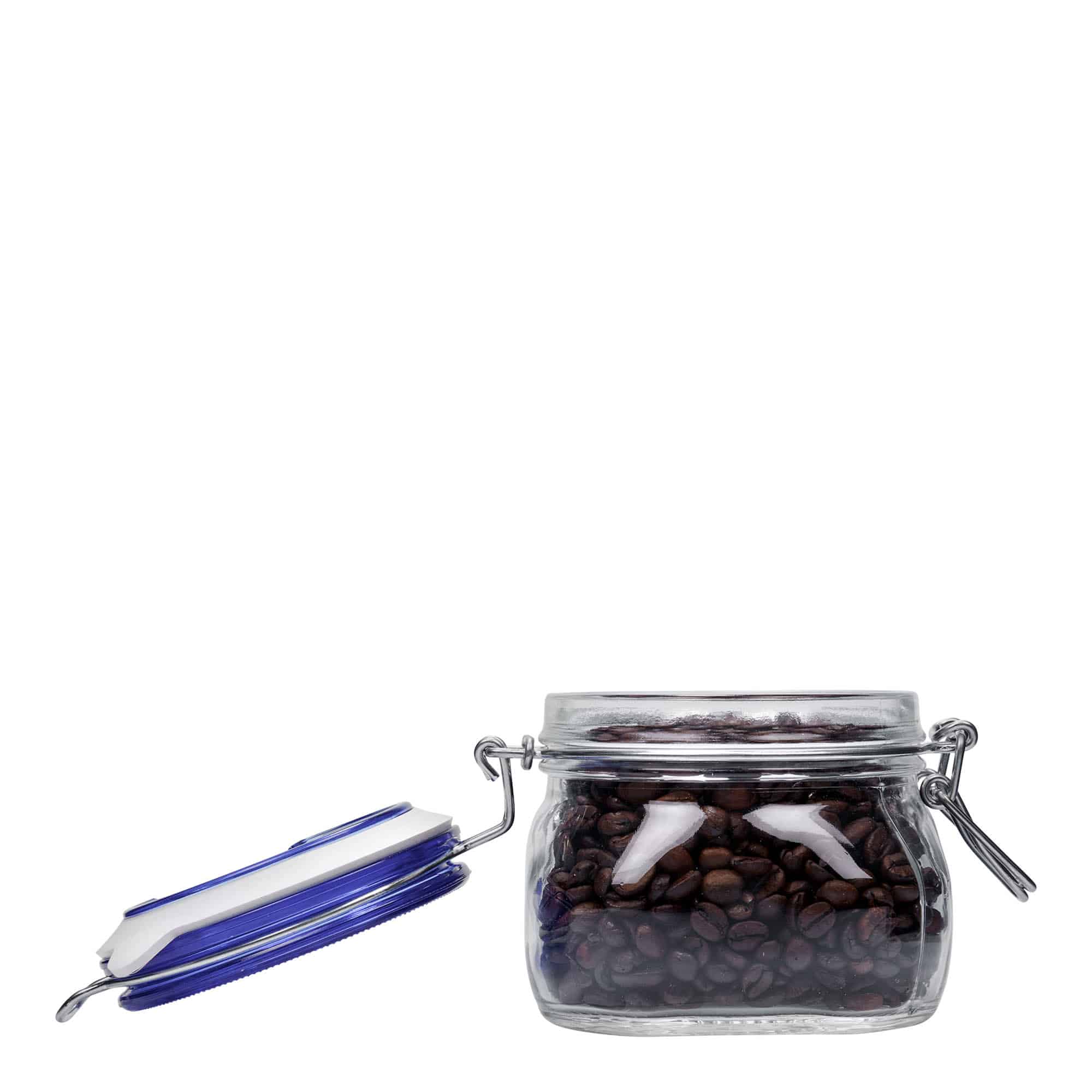 500 ml beugelfles 'Fido' Blue Top, vierkant, opening: beugelsluiting