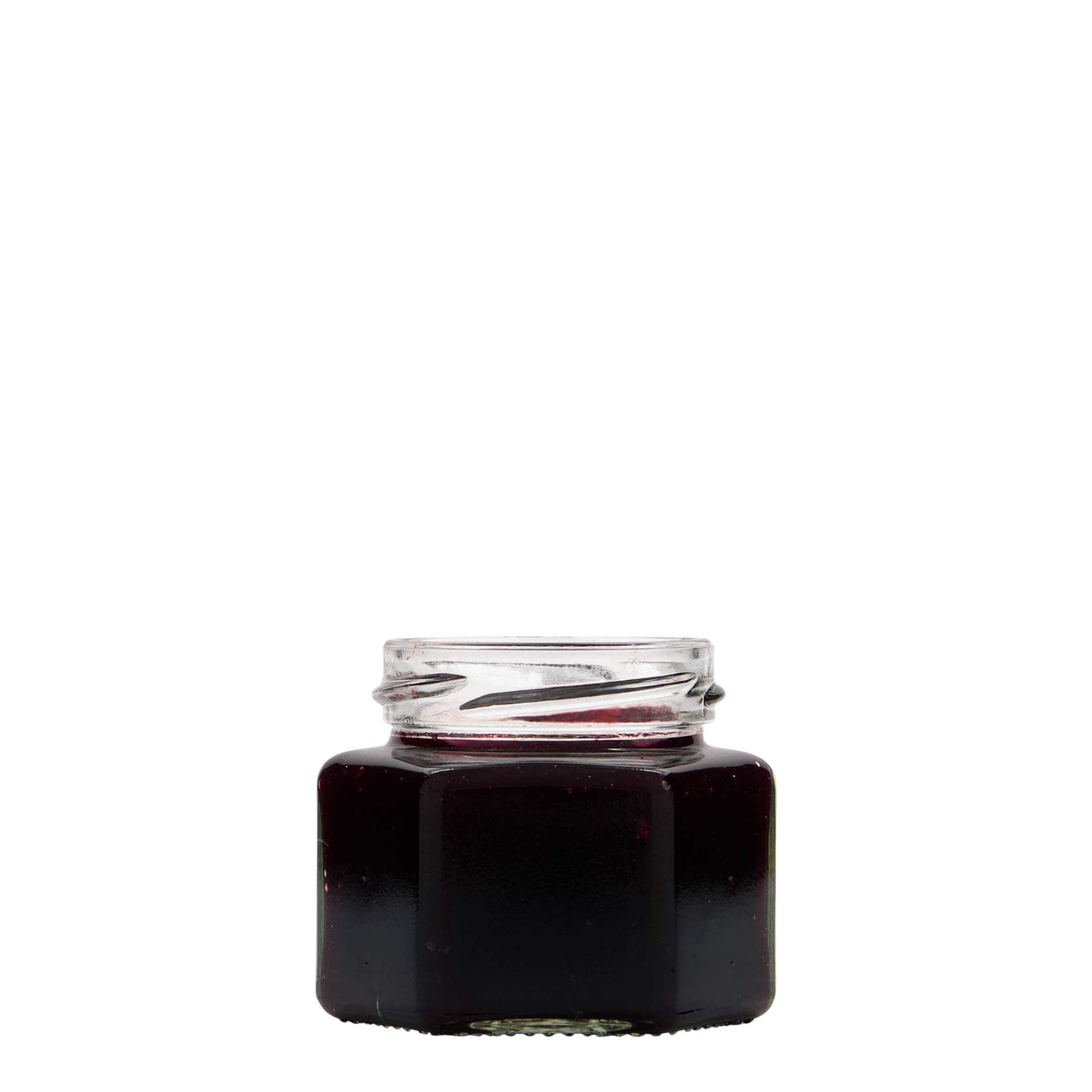 106 ml zeskantglas, opening: Twist-Off (TO 53)
