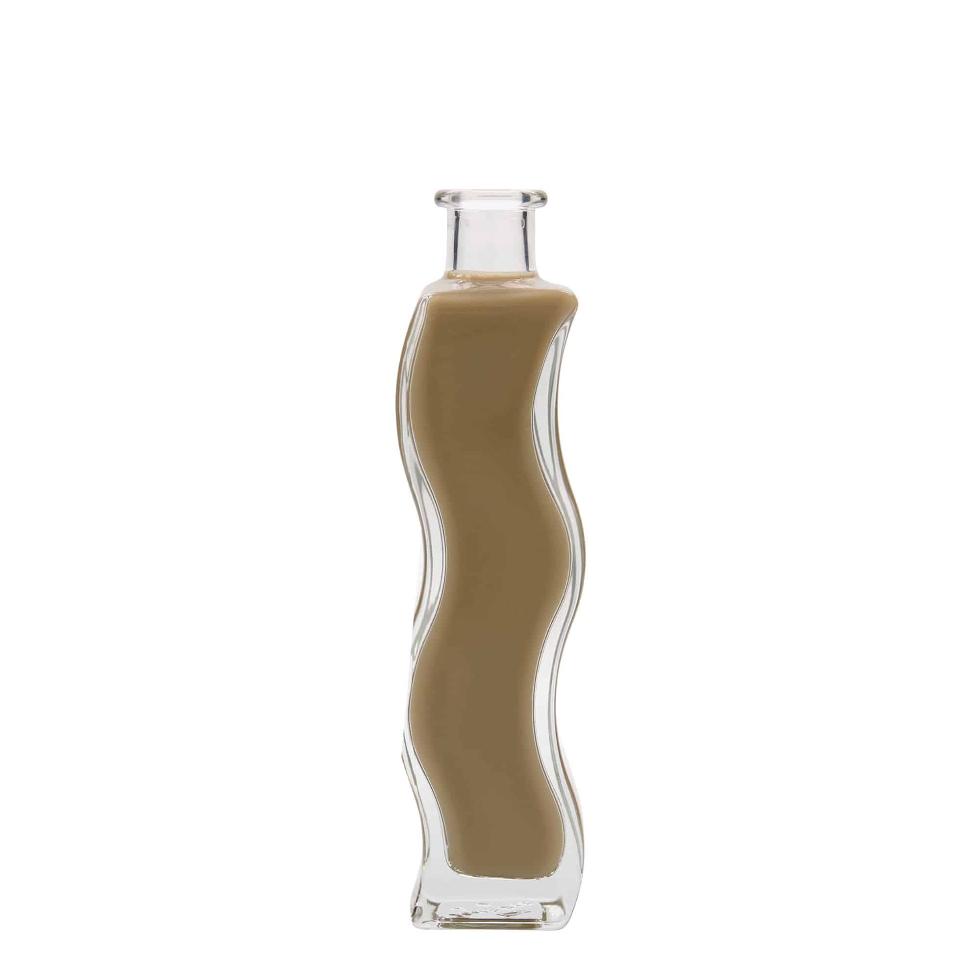 200 ml glazen fles 'Welle', vierkant, opening: kurk