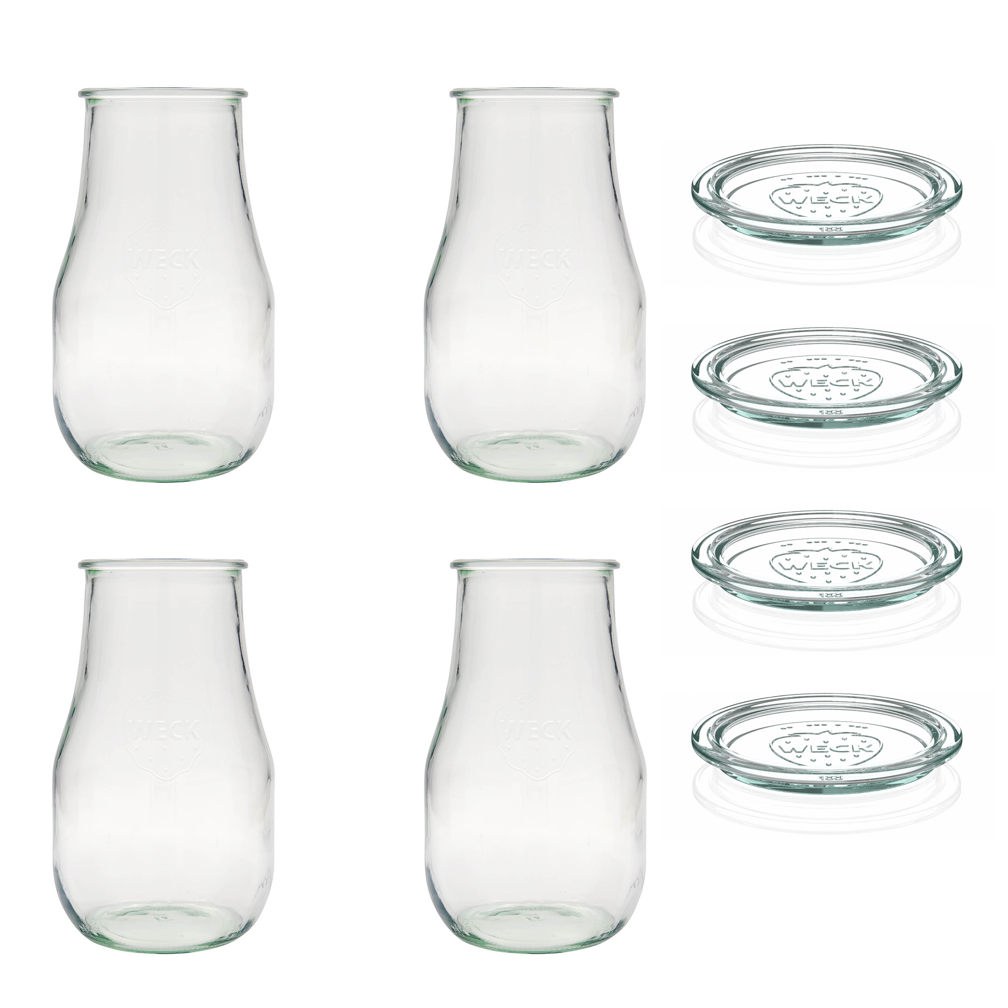 4x 2700 ml WECK-tulpenpot met glazen deksel RR 100