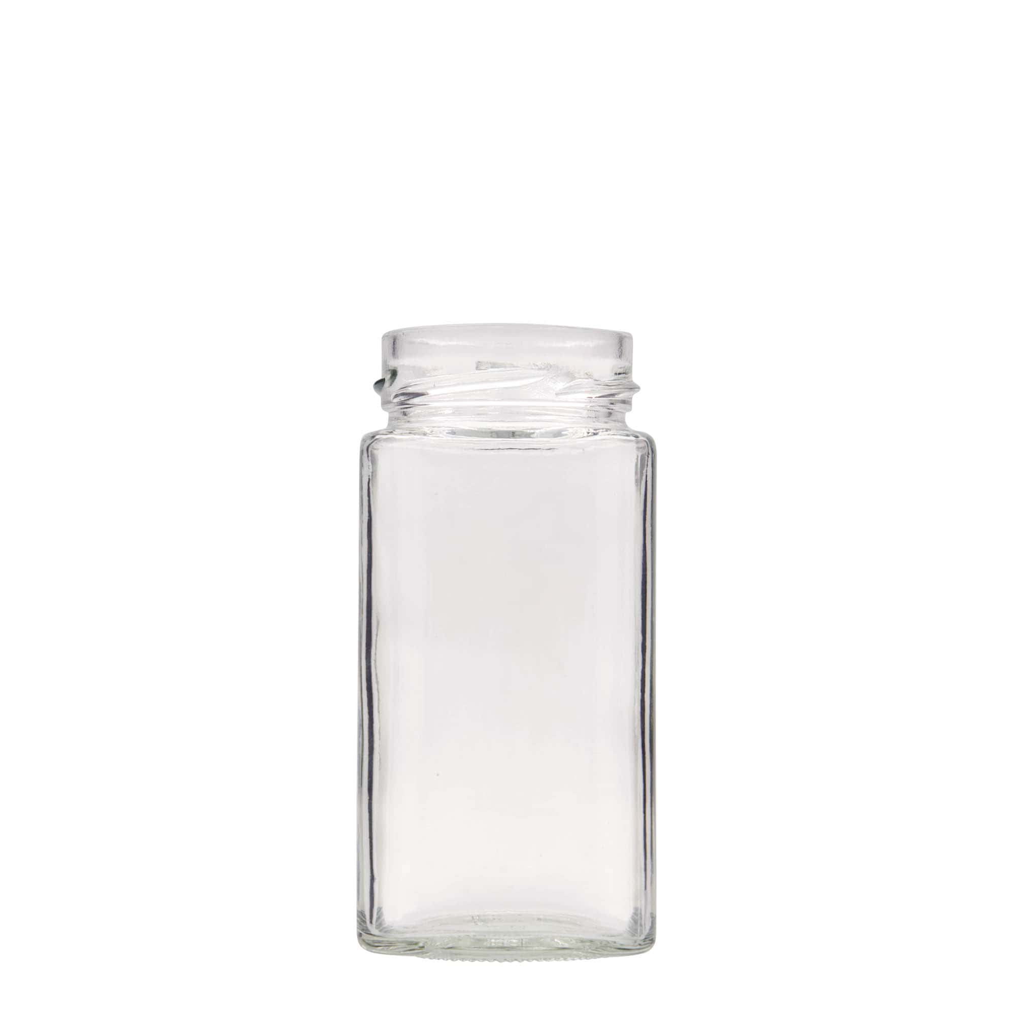 314 ml vierkantglas 'Funny', opening: Deep-Twist-Off (DTO 58)