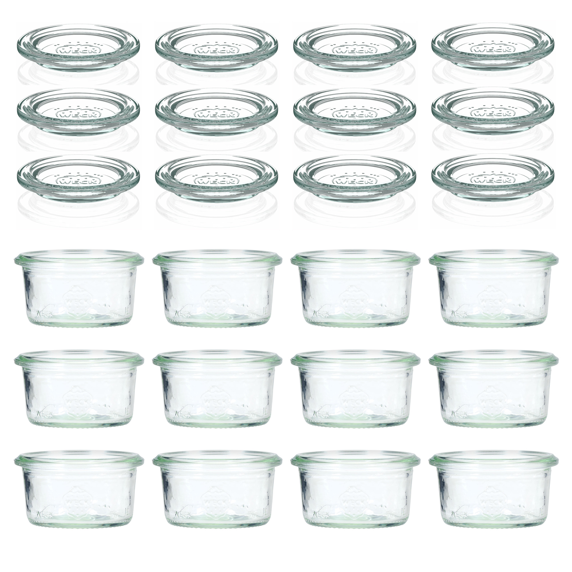 12x 50 ml WECK-stortglas met glazen deksel RR 60