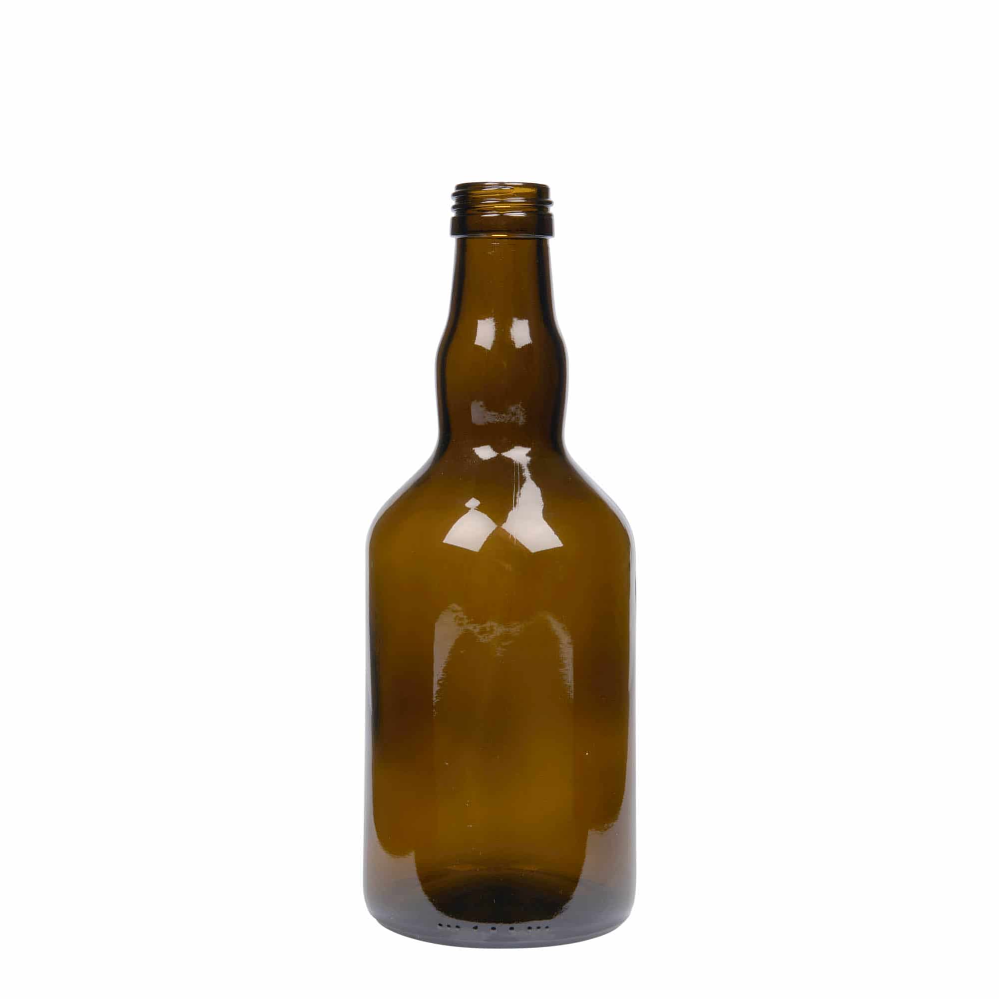 Glazen fles 'Olona', 500 ml, antiekgroen, monding: PP 31,5 Glazen fles 'Olona', 500 ml, antiekgroen, monding: PP 31,5