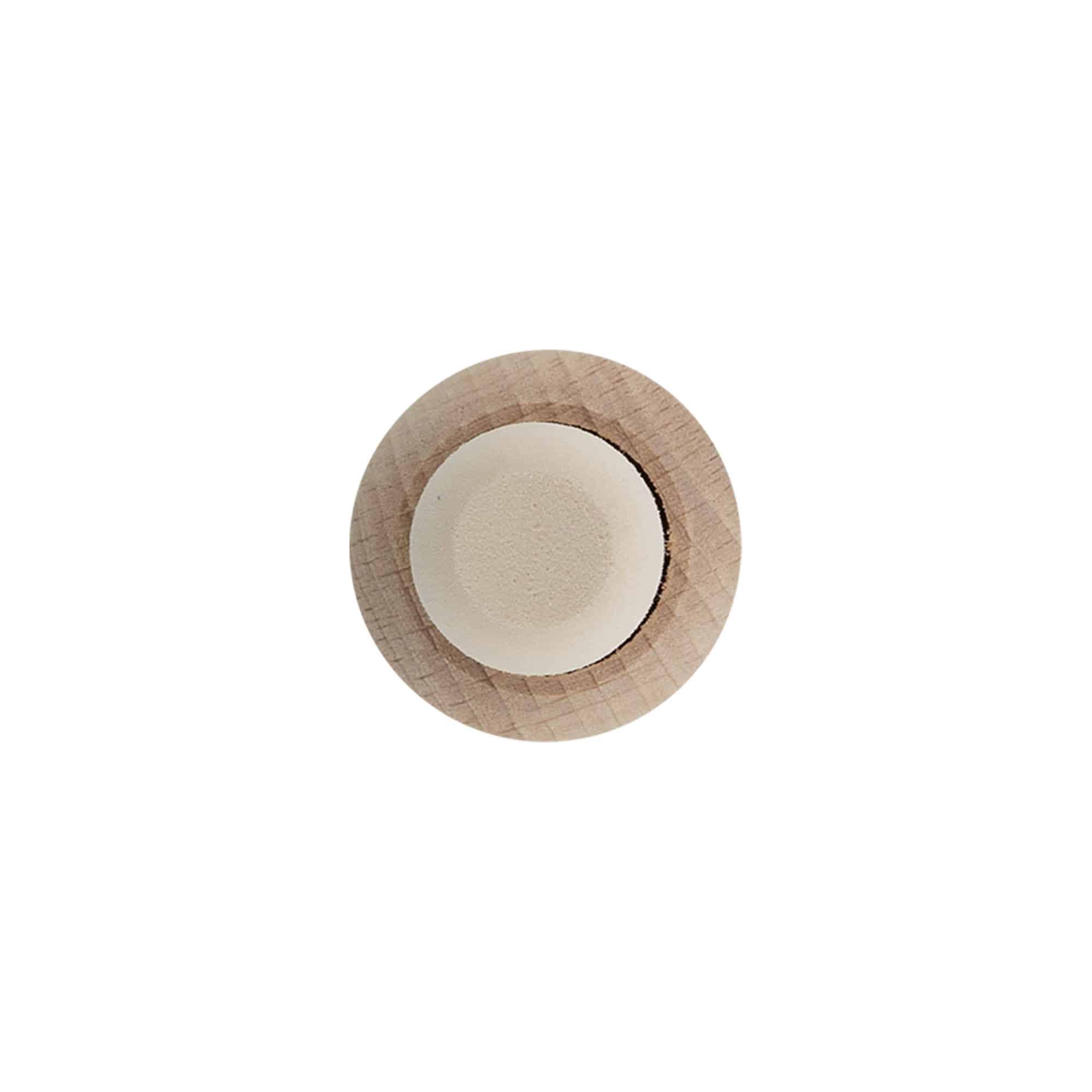 Dopkurk 'Bol', 19 mm, hout, voor monding: kurk