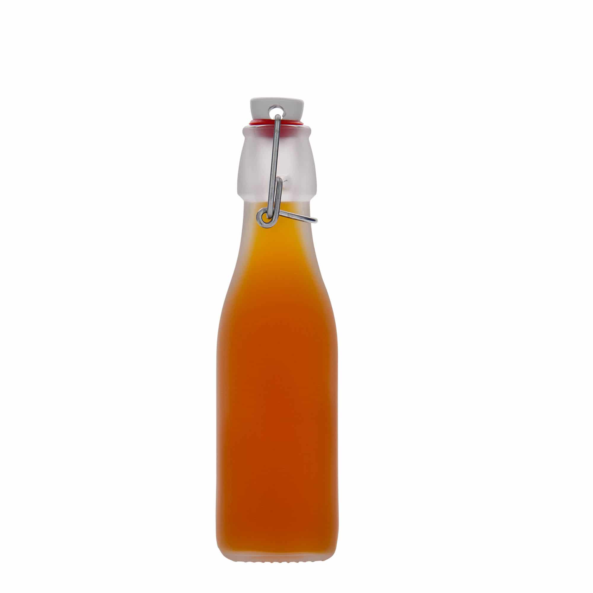 250 ml glazen fles 'Swing, vierkant, wit, opening: beugelsluiting'