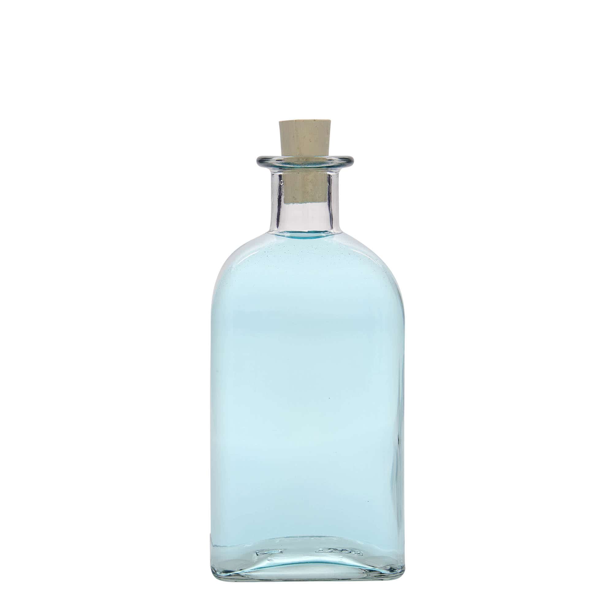 500 ml glazen fles Apotheker Carré, vierkant, opening: kurk