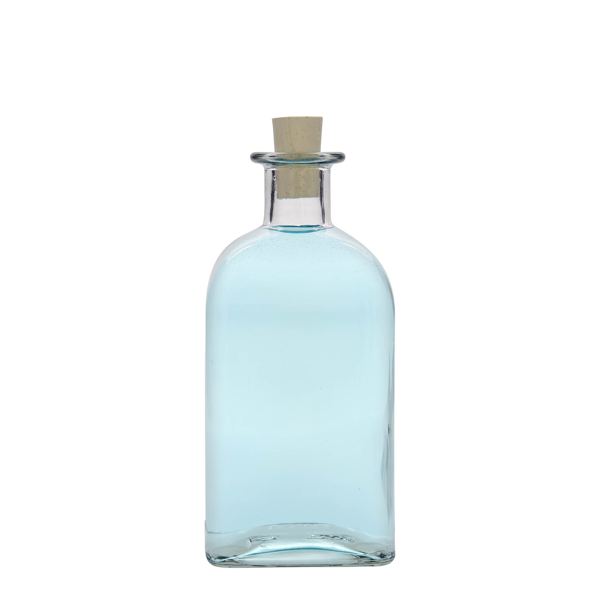 500 ml glazen fles Apotheker Carré, vierkant, opening: kurk 500 ml glazen fles Apotheker Carré, vierkant, opening: kurk