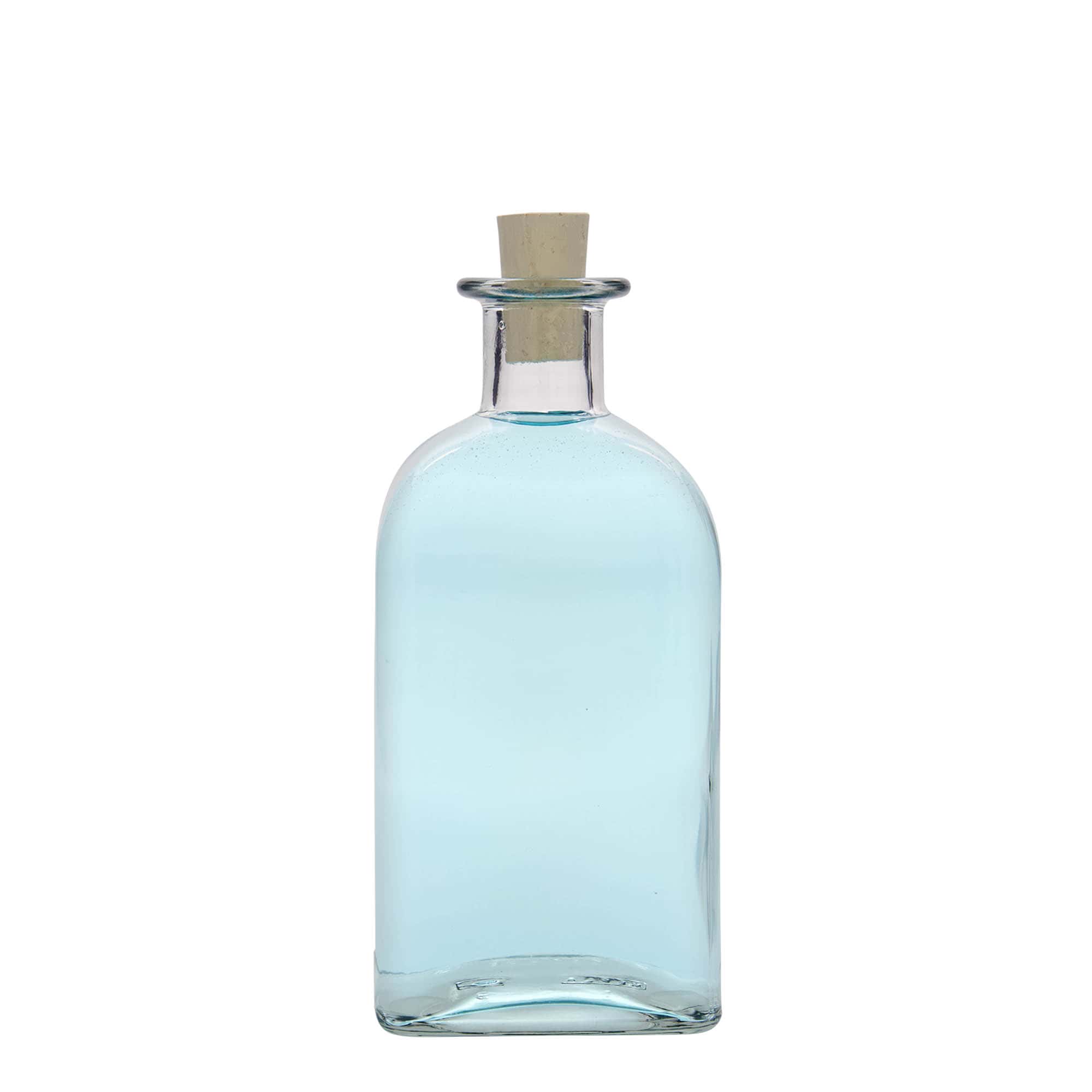 500 ml glazen fles Apotheker Carré, vierkant, opening: kurk