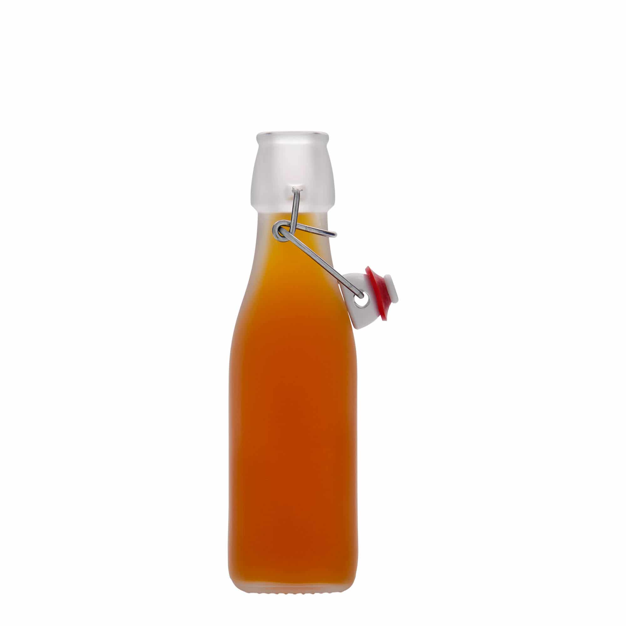 250 ml glazen fles 'Swing, vierkant, wit, opening: beugelsluiting'