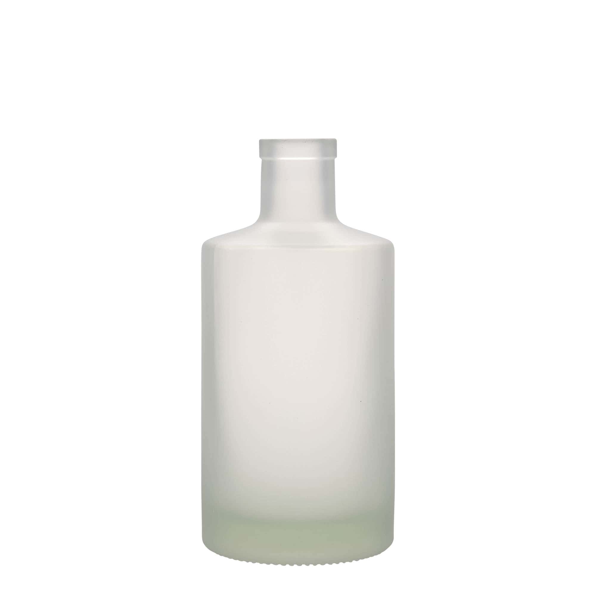 Glazen fles 'Caroline', 500 ml, gematteerd, monding: kurk Glazen fles 'Caroline', 500 ml, gematteerd, monding: kurk