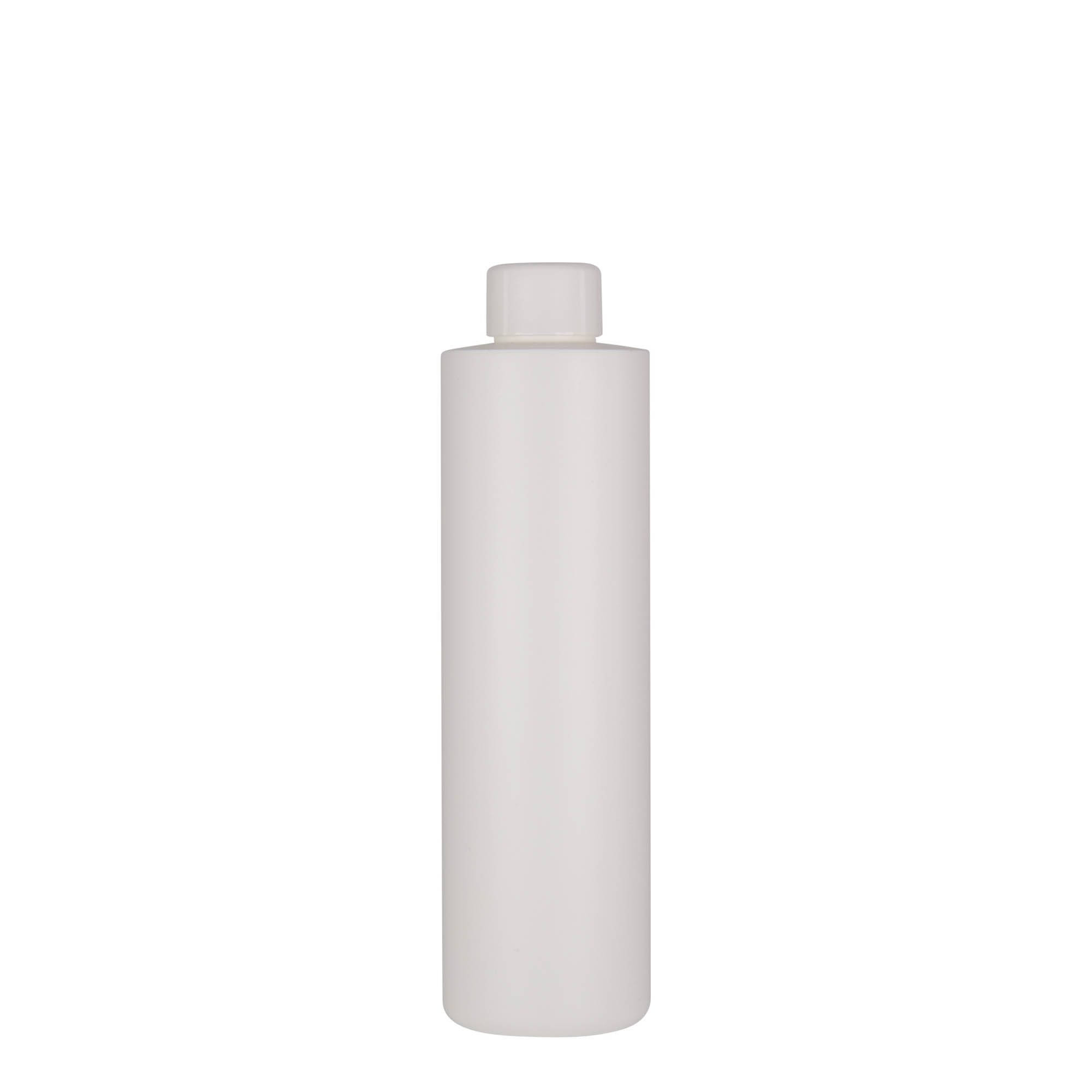 Plastic fles 'Pipe', 250 ml, HDPE, wit, monding: GPI 24/410