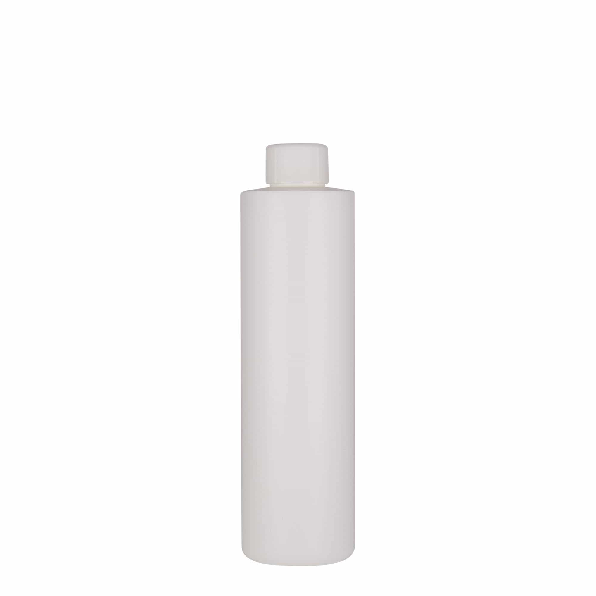 Plastic fles 'Pipe', 250 ml, HDPE, wit, monding: GPI 24/410