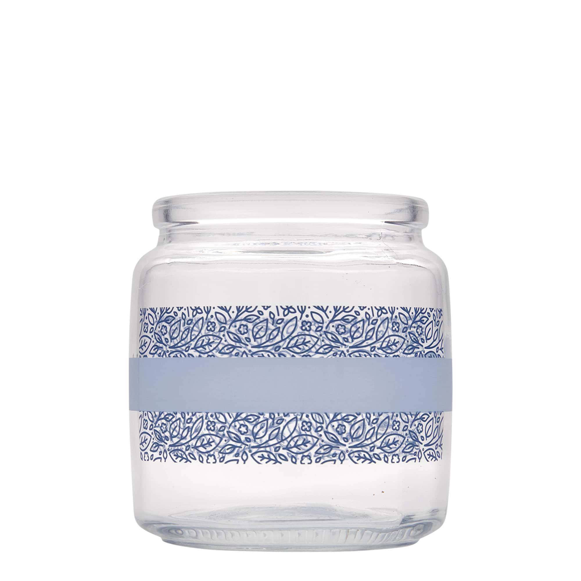 750 ml kurkglas 'Giara', motief: Naturalmente blu, mondstuk: kurk