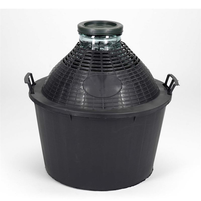 Ballonfles brede hals, 34 l, glas, monding: stulpdeksel Ballonfles brede hals, 34 l, glas, monding: stulpdeksel