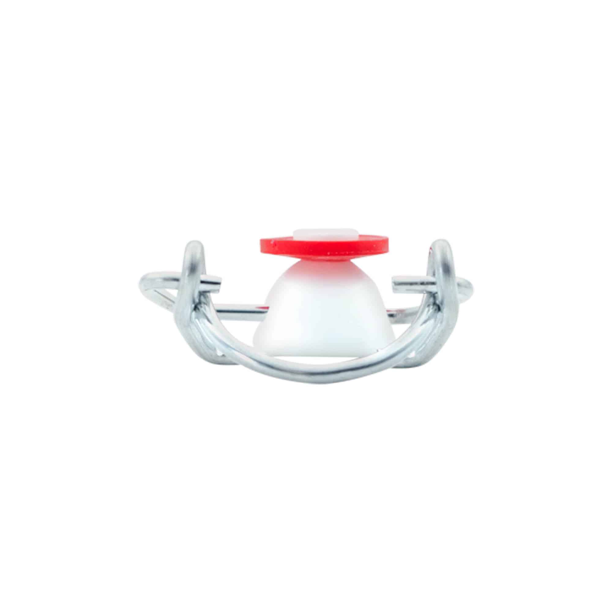 Mini klembevestiging, kunststof, rood-wit