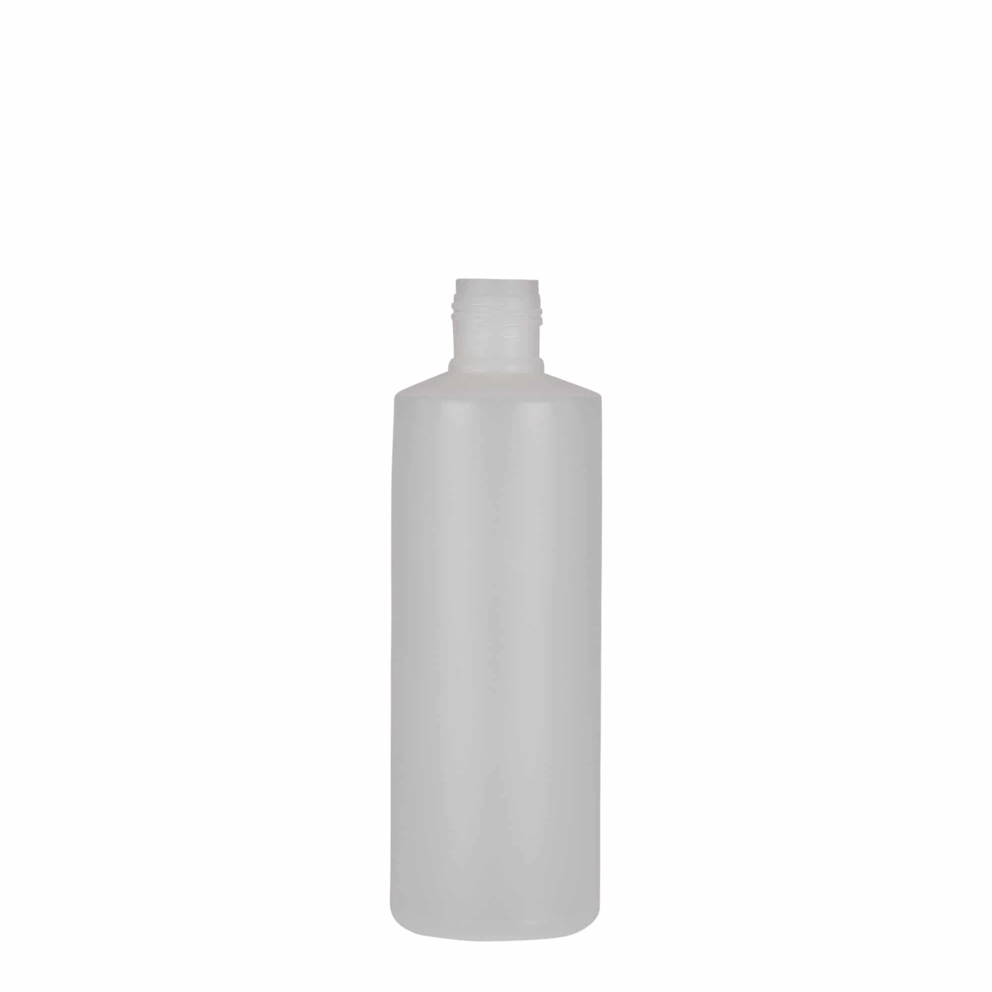 200 ml ronde fles, PE-kunststof, naturel, opening: schroefdop 200 ml ronde fles, PE-kunststof, naturel, opening: schroefdop