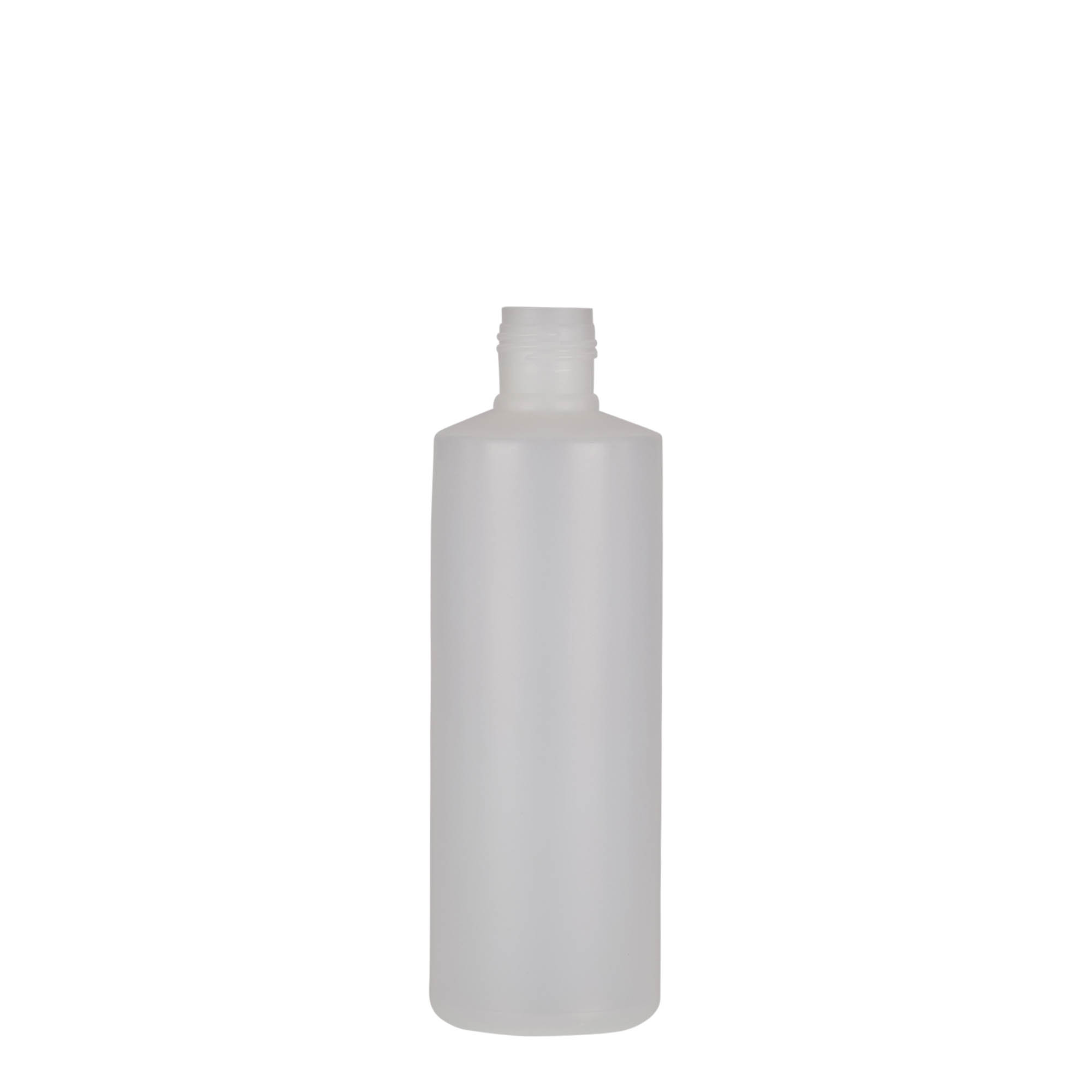 200 ml ronde fles, PE-kunststof, naturel, opening: schroefdop 200 ml ronde fles, PE-kunststof, naturel, opening: schroefdop
